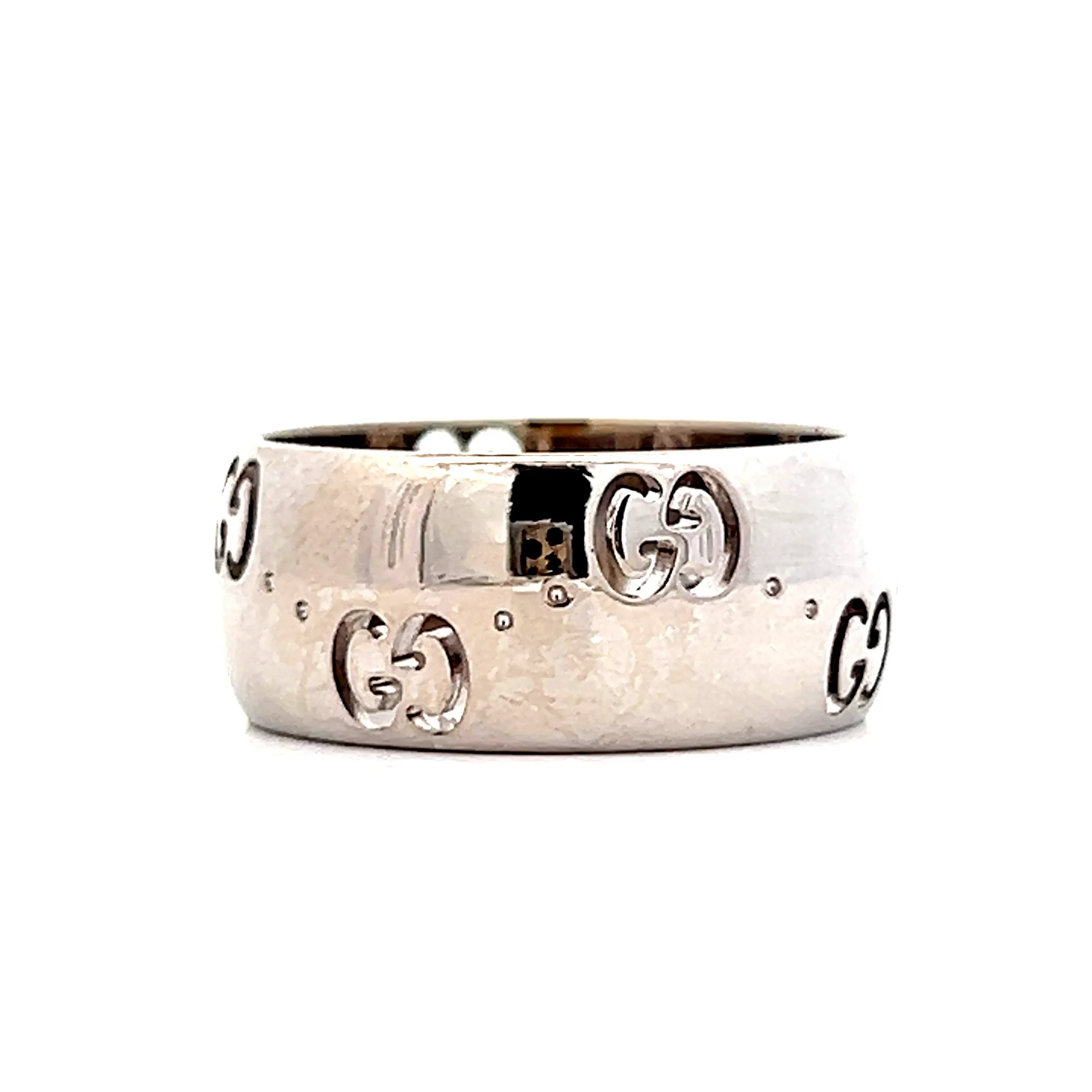 Gucci Icon 8mm Engraved Ring in 18k White Gold - Image 3