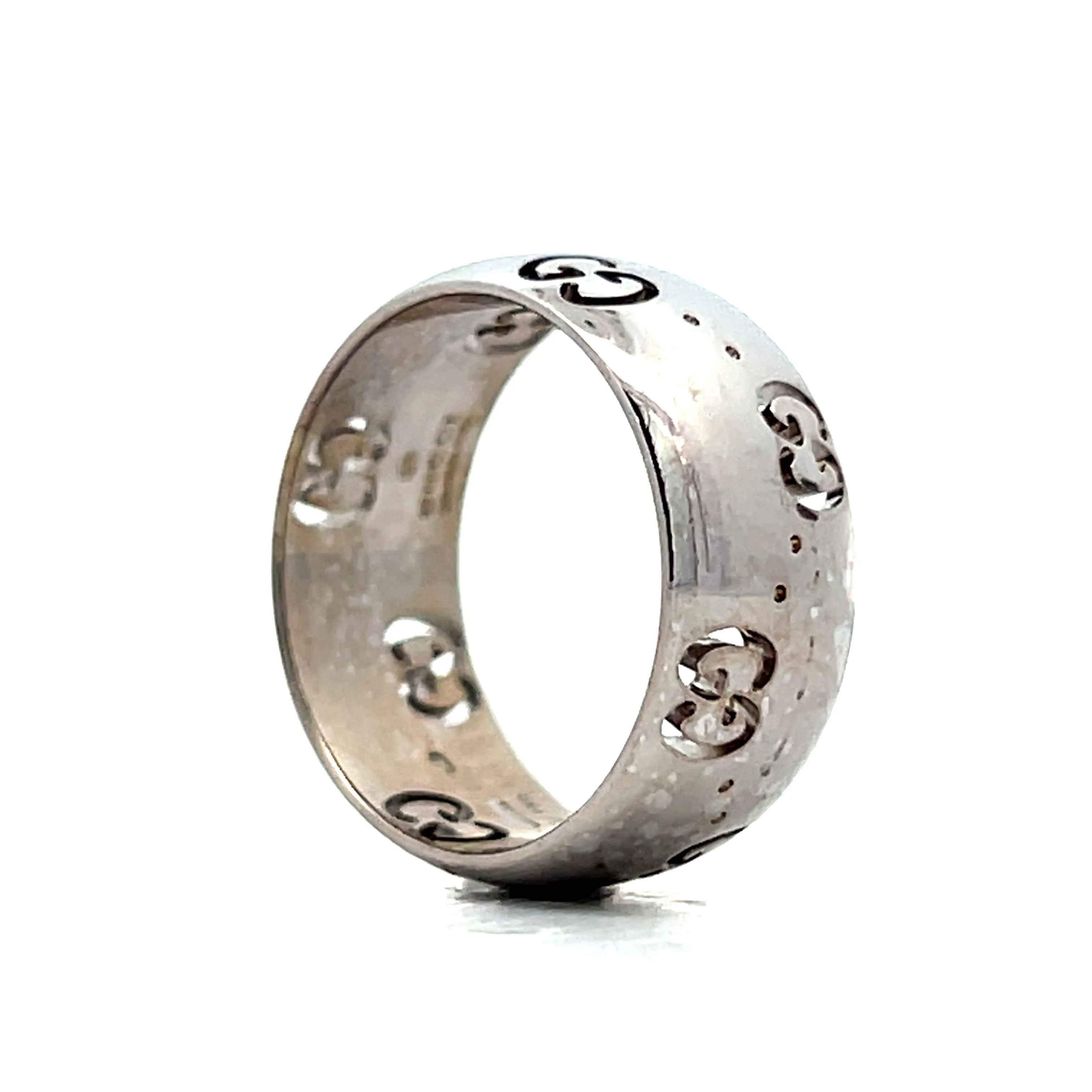 Gucci Icon 8mm Engraved Ring in 18k White Gold - Image 5