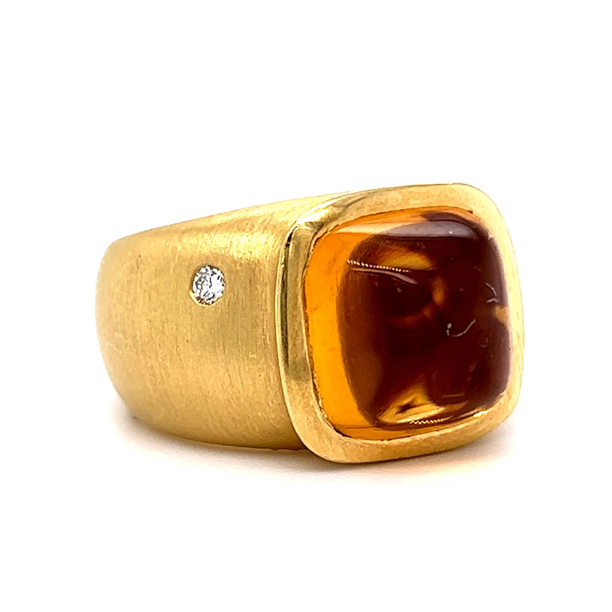 H. Stern Cabochon Cut Citrine Cocktail Ring in 18k Yellow Gold - Image 3