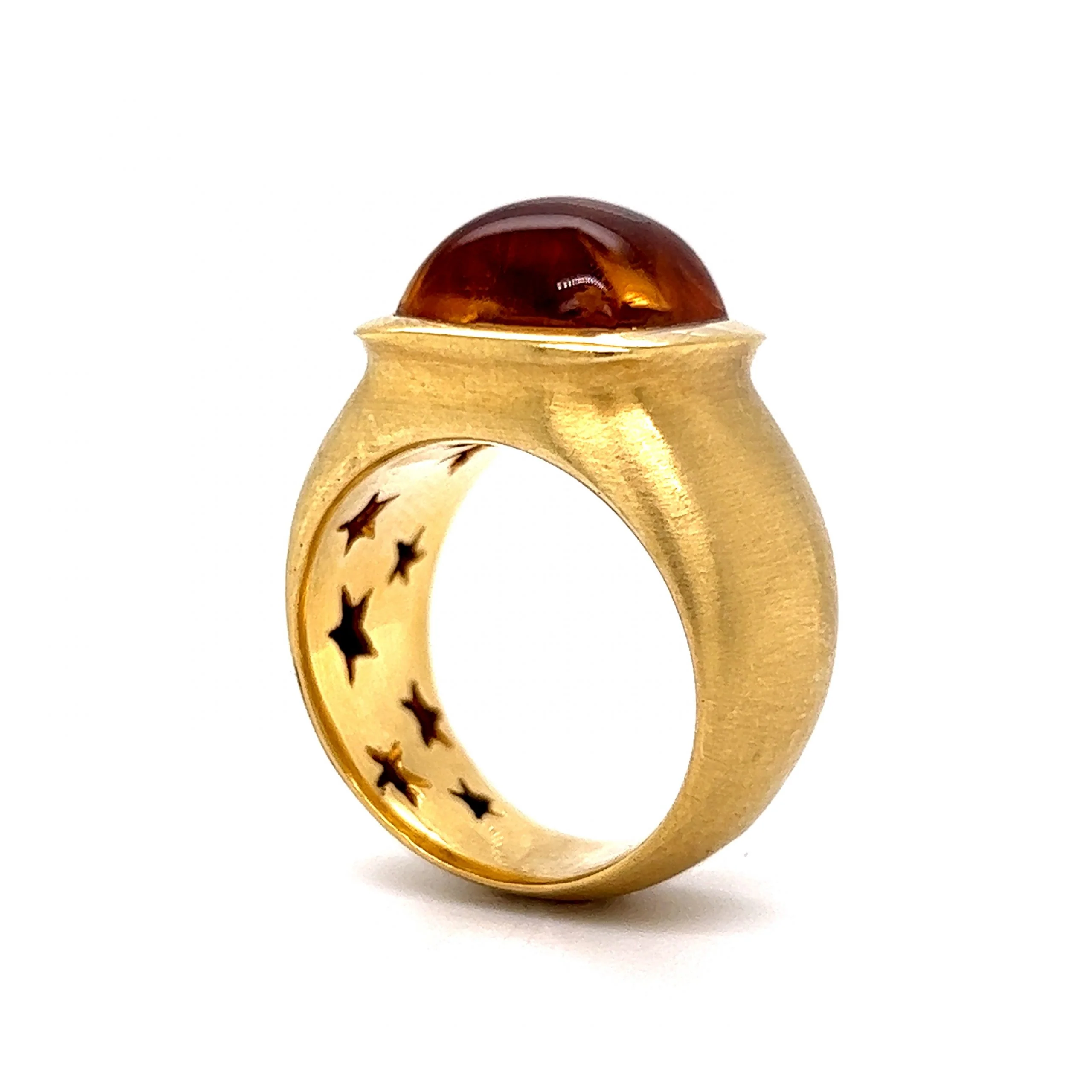 H. Stern Cabochon Cut Citrine Cocktail Ring in 18k Yellow Gold - Image 5