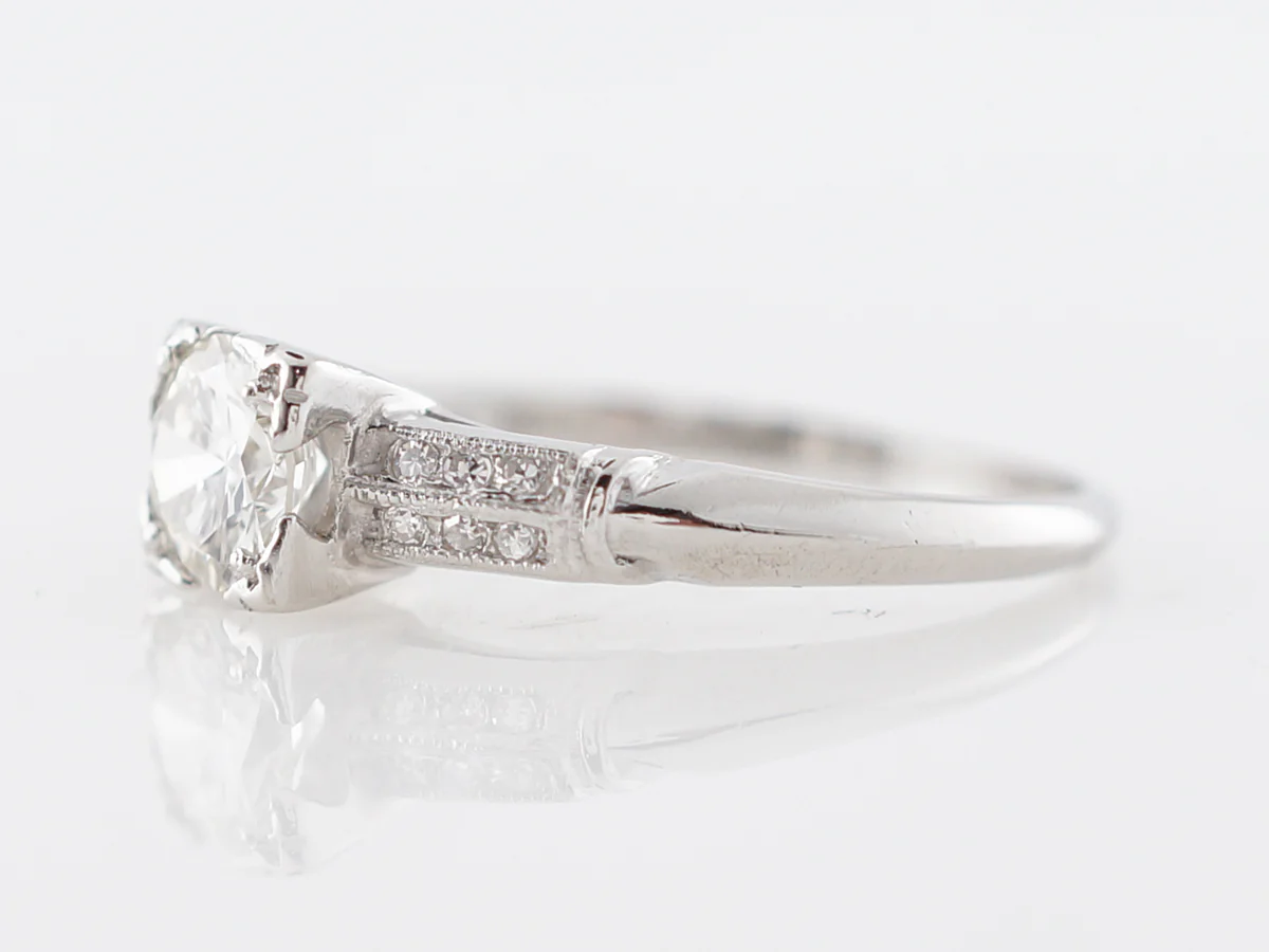 Half Carat Art Deco Diamond Engagement Ring Platinum - Image 2