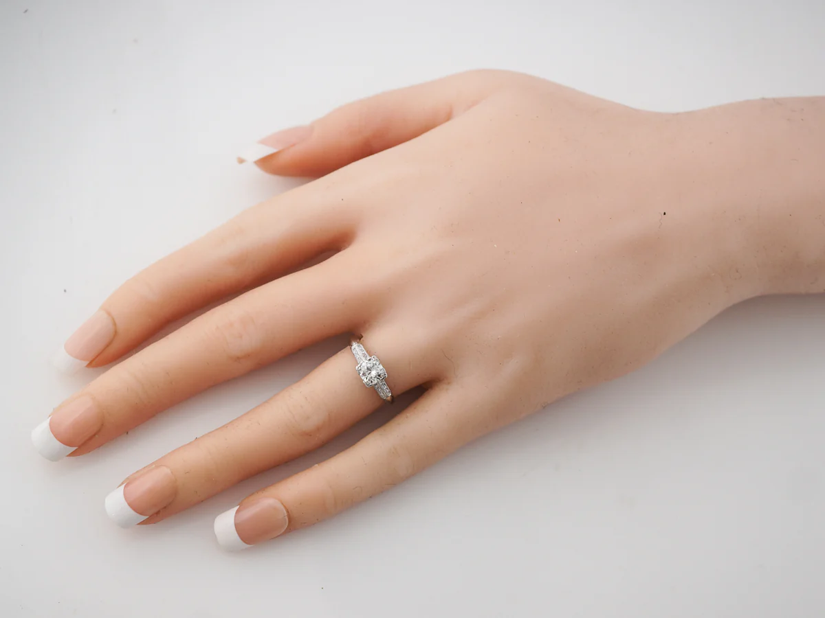 Half Carat Art Deco Diamond Engagement Ring Platinum - Image 7