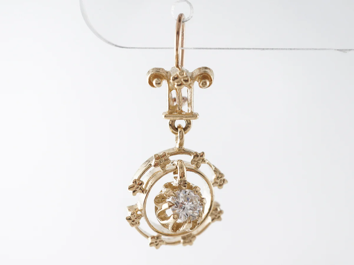 Half Carat Dangle Earrings in 14k Yellow Gold - Image 3