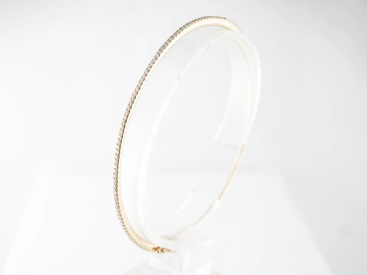 Half Carat Diamond Bangle Bracelet in 18k Yellow Gold - Image 4