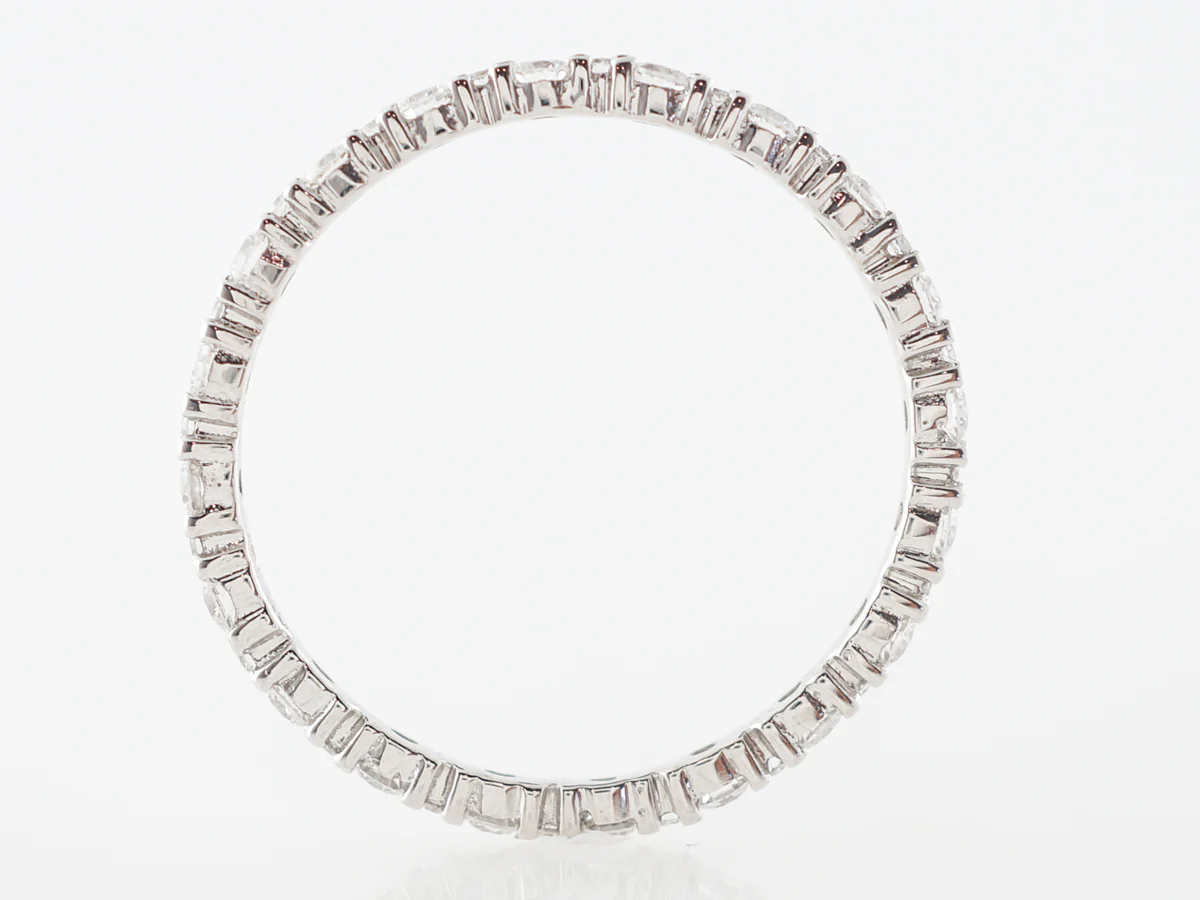 Half Carat Diamond Eternity Wedding Band in 18k White Gold - Image 2