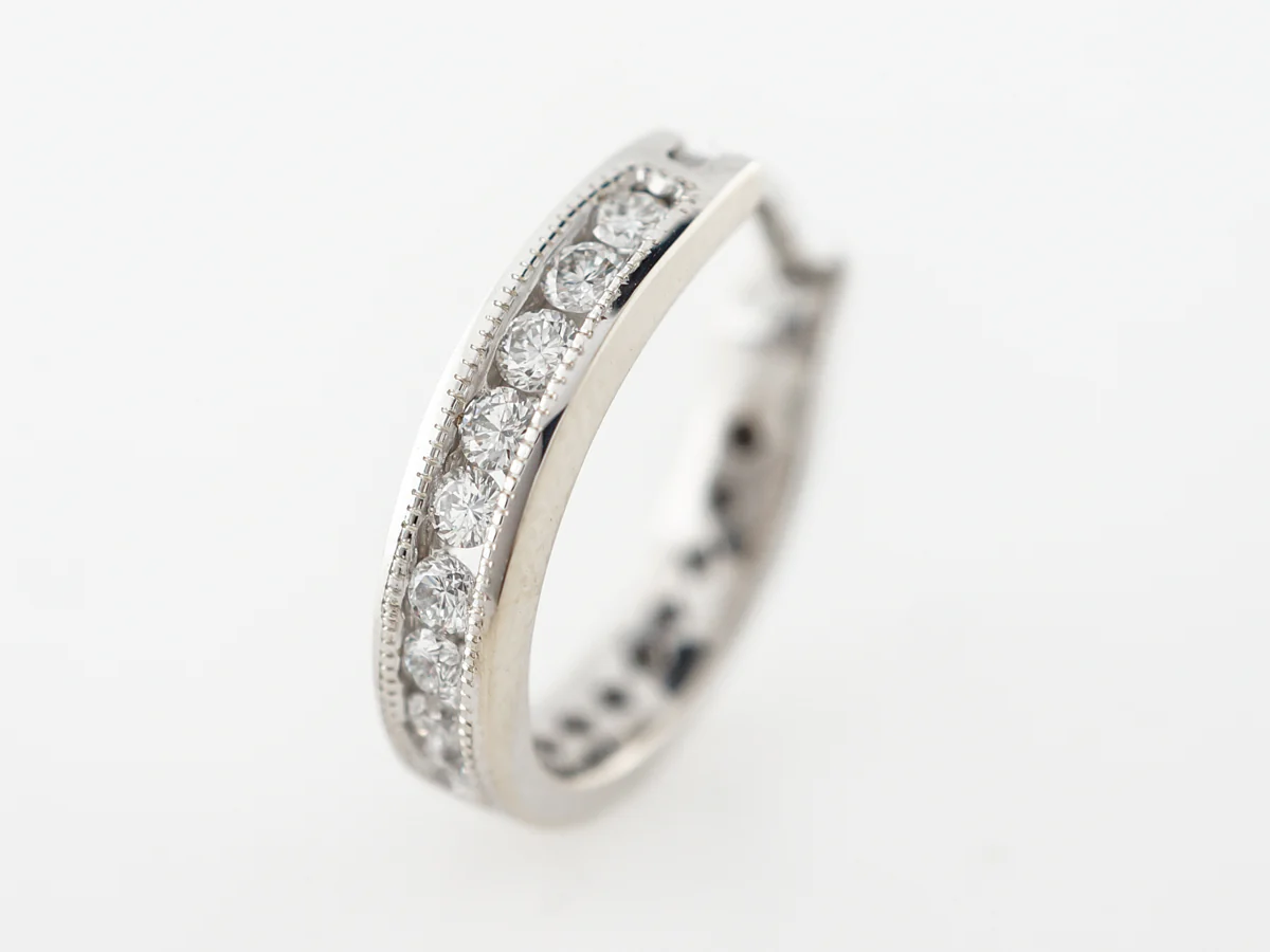 Half Carat Diamond Hoop Earrings in White Gold - Image 4
