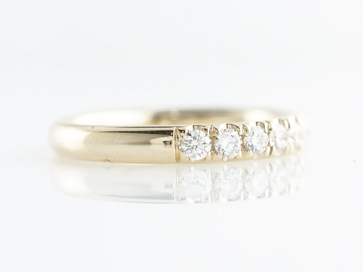 Half Carat Diamond Wedding Band in 14k Yellow Gold - Image 3
