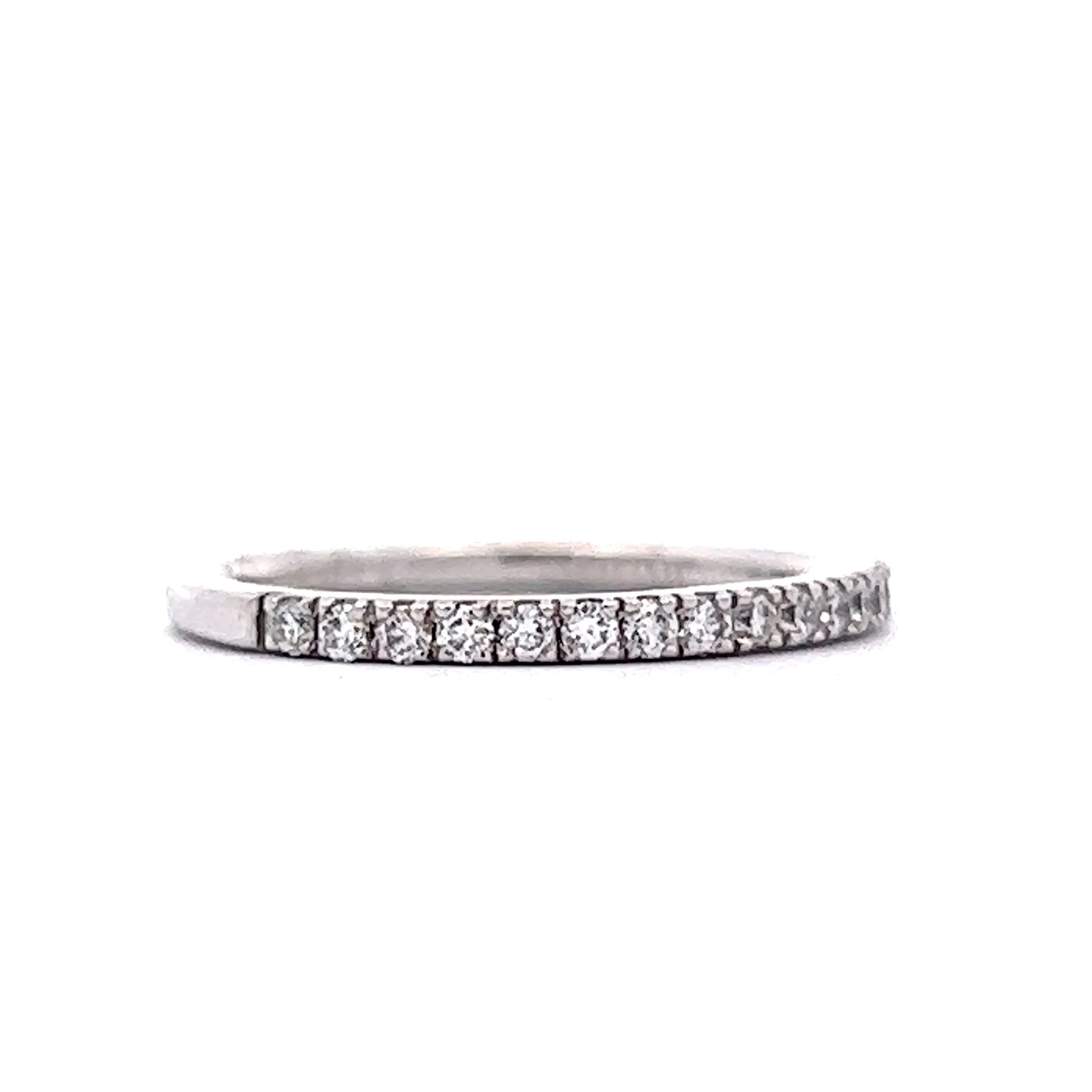 Half Carat Diamond Wedding Band in White Gold - Image 3