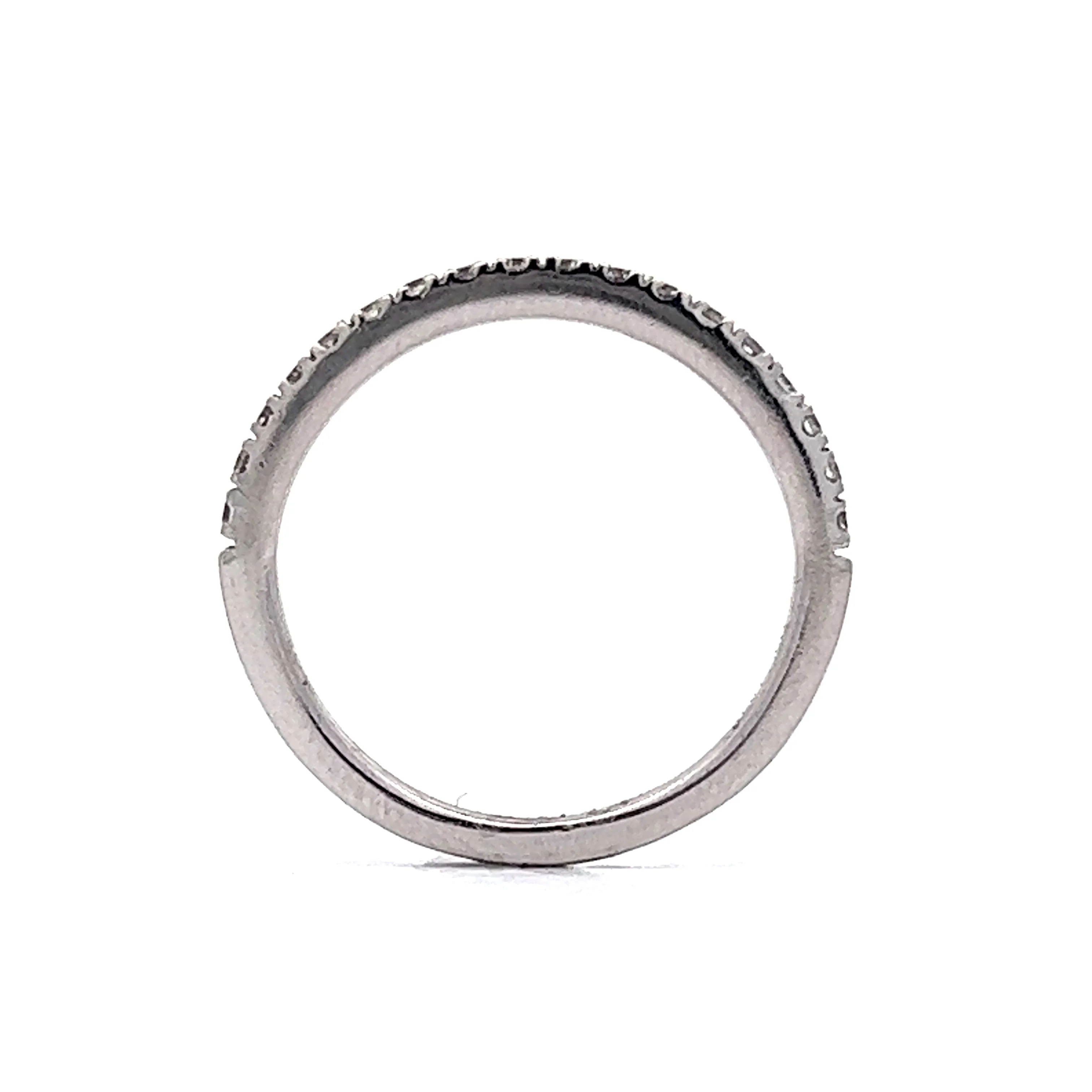 Half Carat Diamond Wedding Band in White Gold - Image 4
