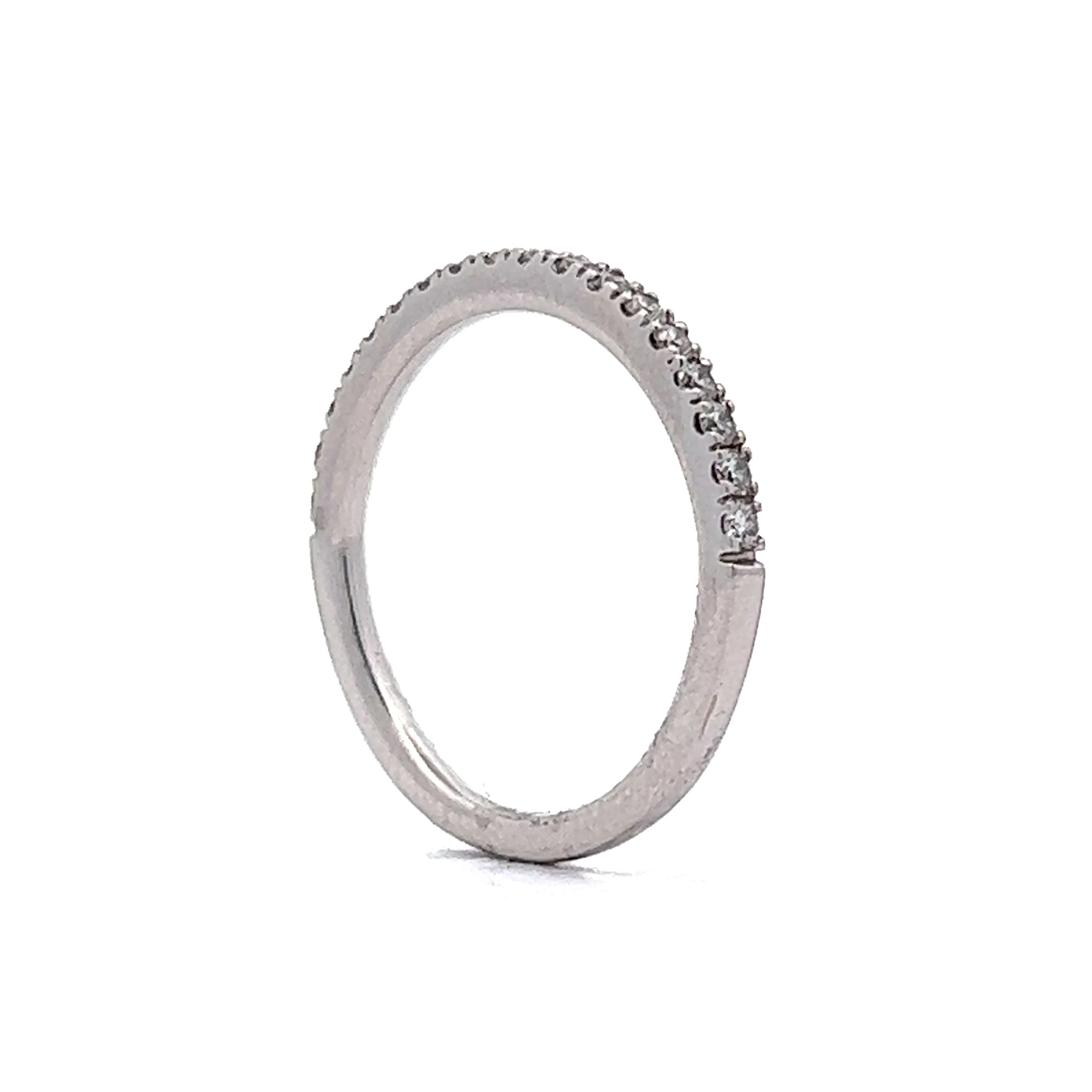 Half Carat Diamond Wedding Band in White Gold - Image 5