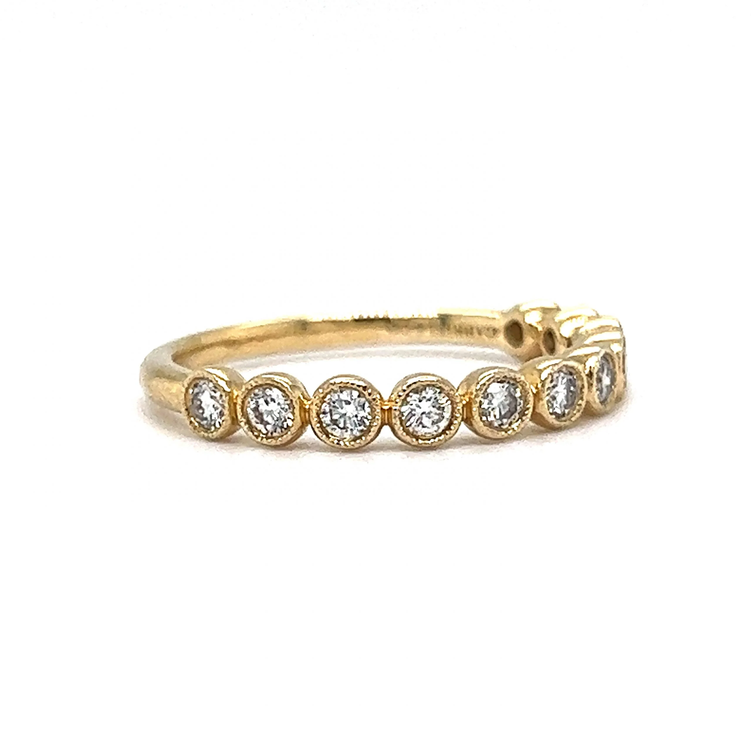 Half Eternity Bezel Set Diamond Band in 14k Yellow Gold - Image 3