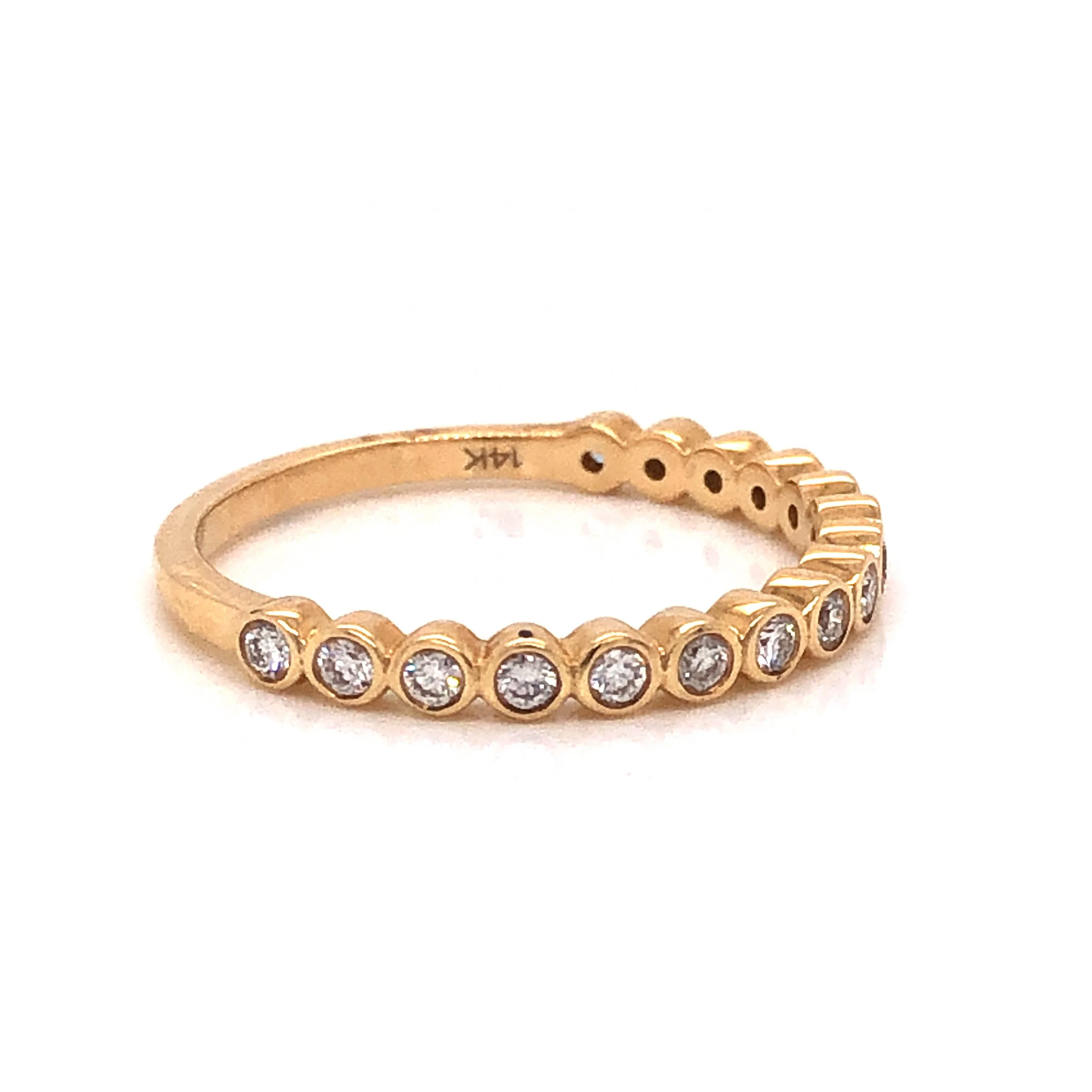 Half Eternity Bezel Set Diamond Band in 14k Yellow Gold - Image 3