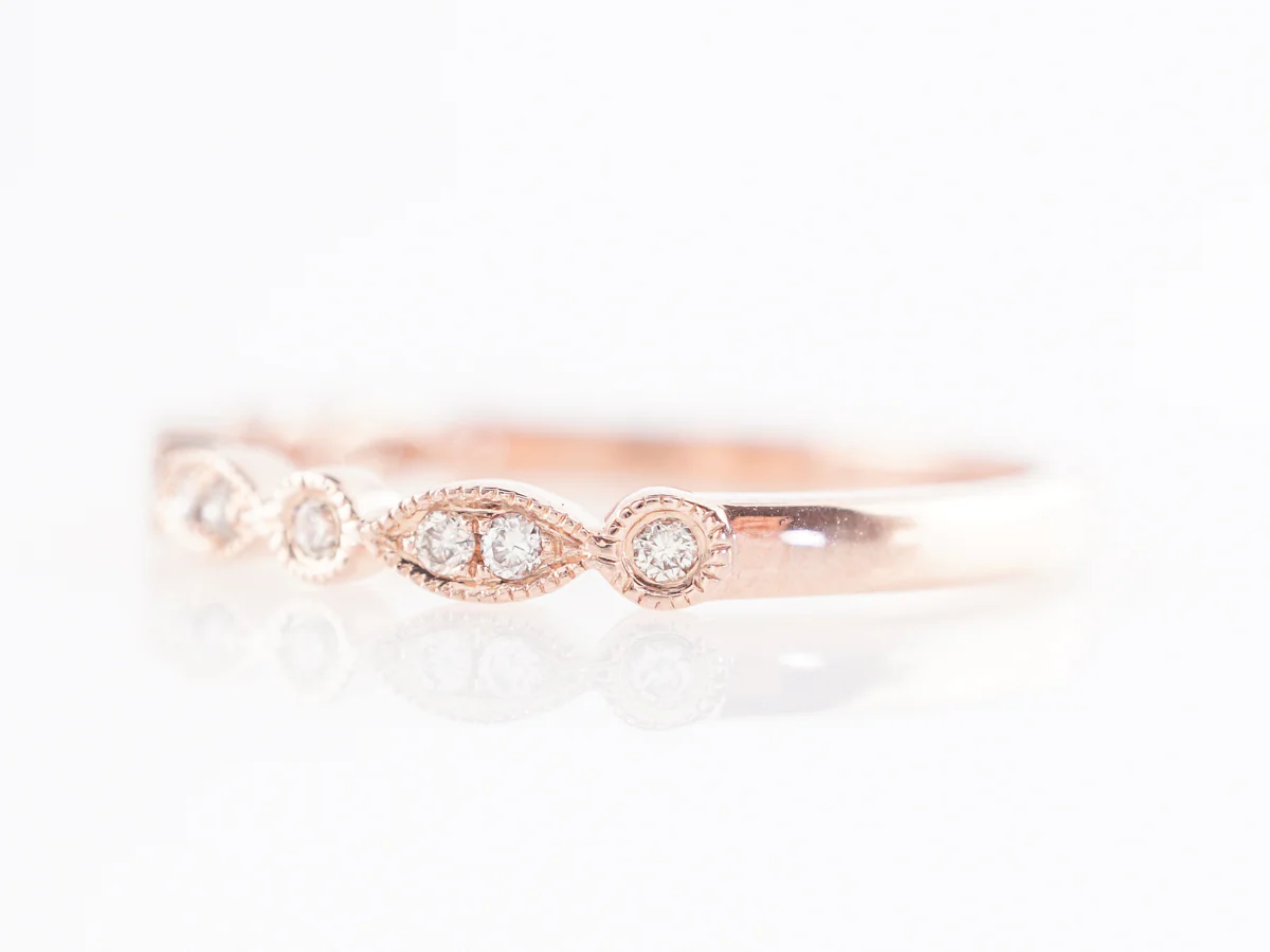 Half Eternity Diamond Band in 14k Rose Gold - Image 2