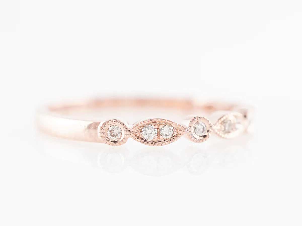 Half Eternity Diamond Band in 14k Rose Gold - Image 3