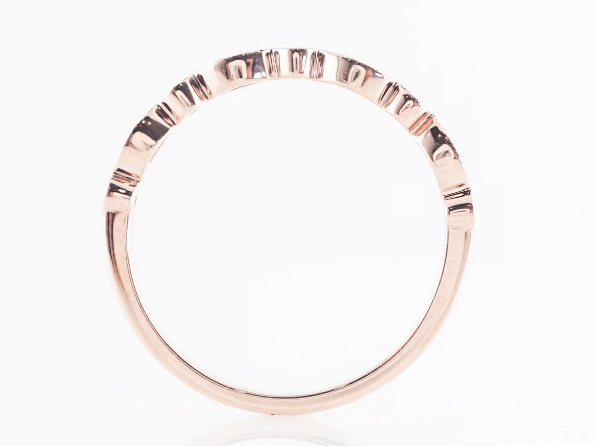 Half Eternity Diamond Band in 14k Rose Gold - Image 4