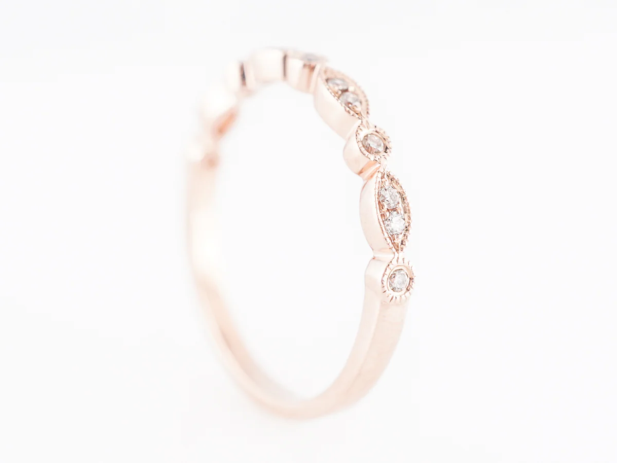 Half Eternity Diamond Band in 14k Rose Gold - Image 5