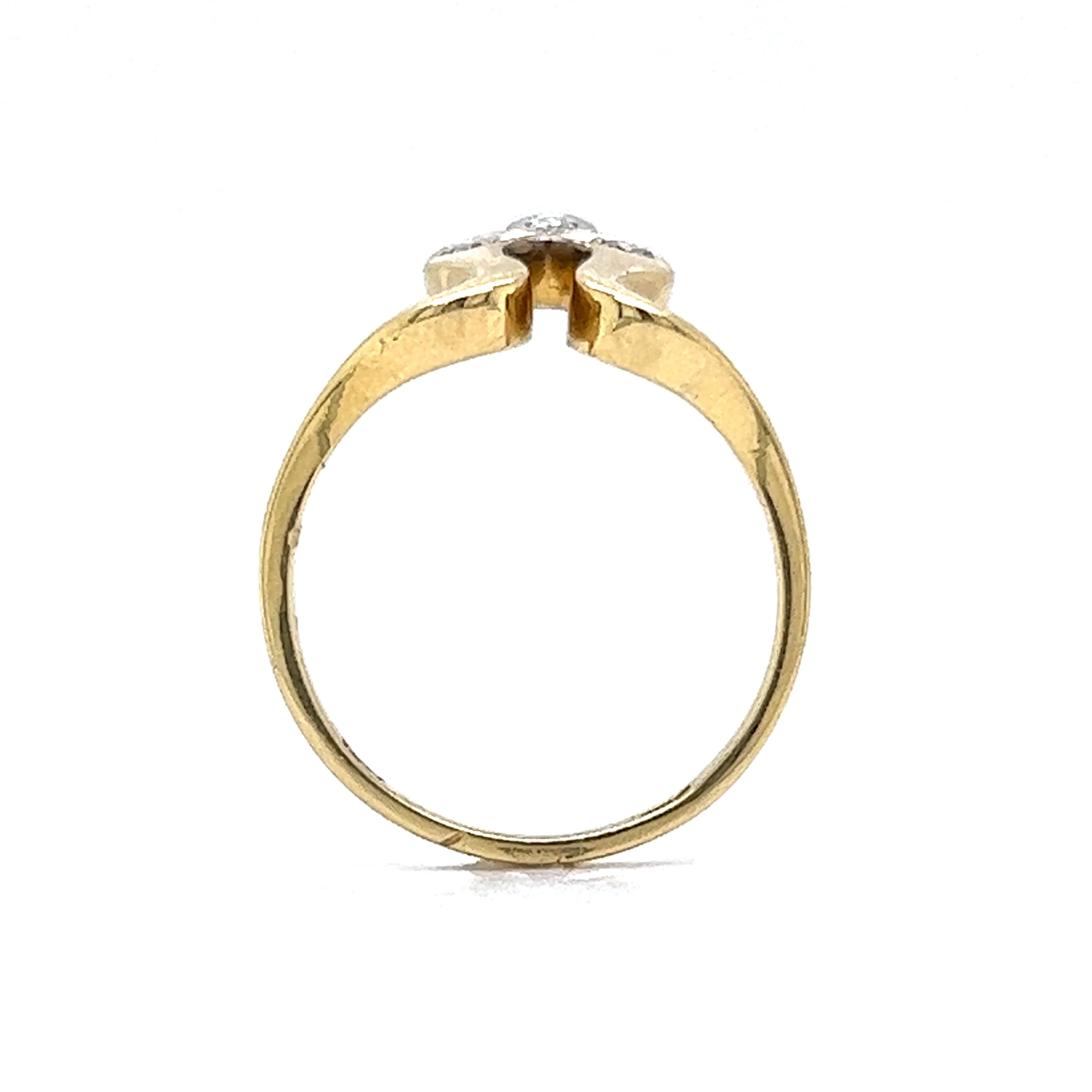 Half Fleur De Lis Diamond Ring in 18k Yellow Gold - Image 4