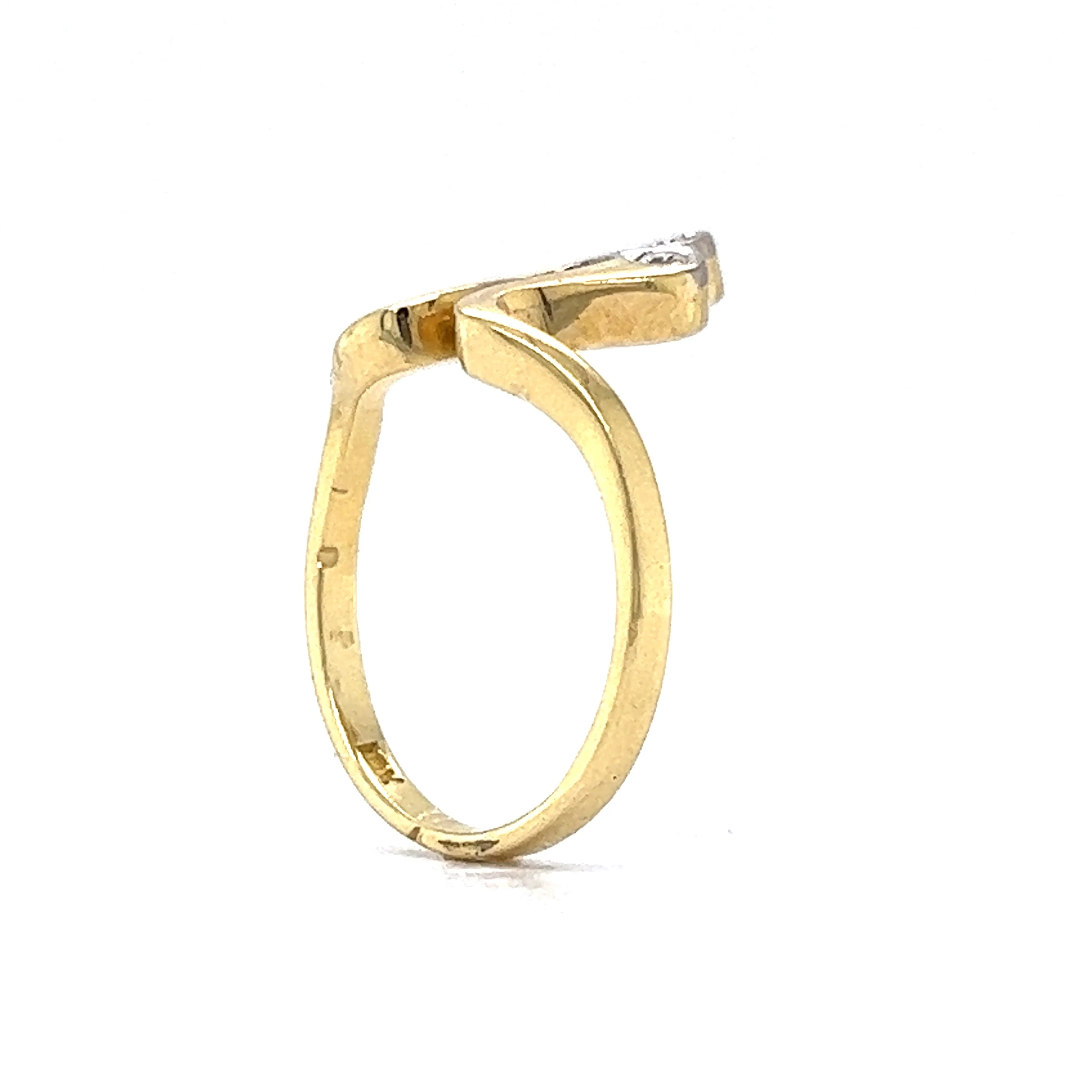 Half Fleur De Lis Diamond Ring in 18k Yellow Gold - Image 5