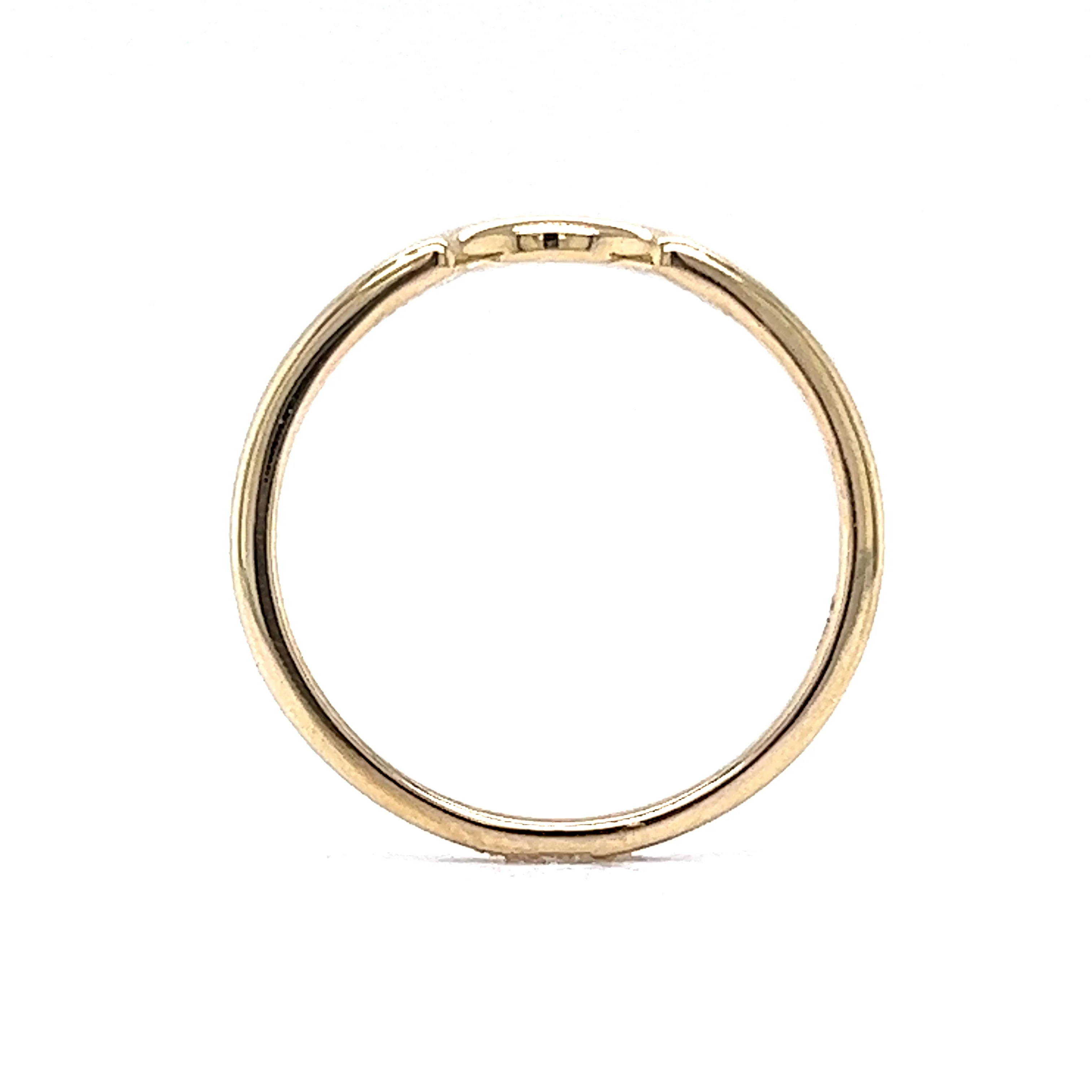 Half Moon Curved Wedding Band in 14k Yellow Gold - Image 4