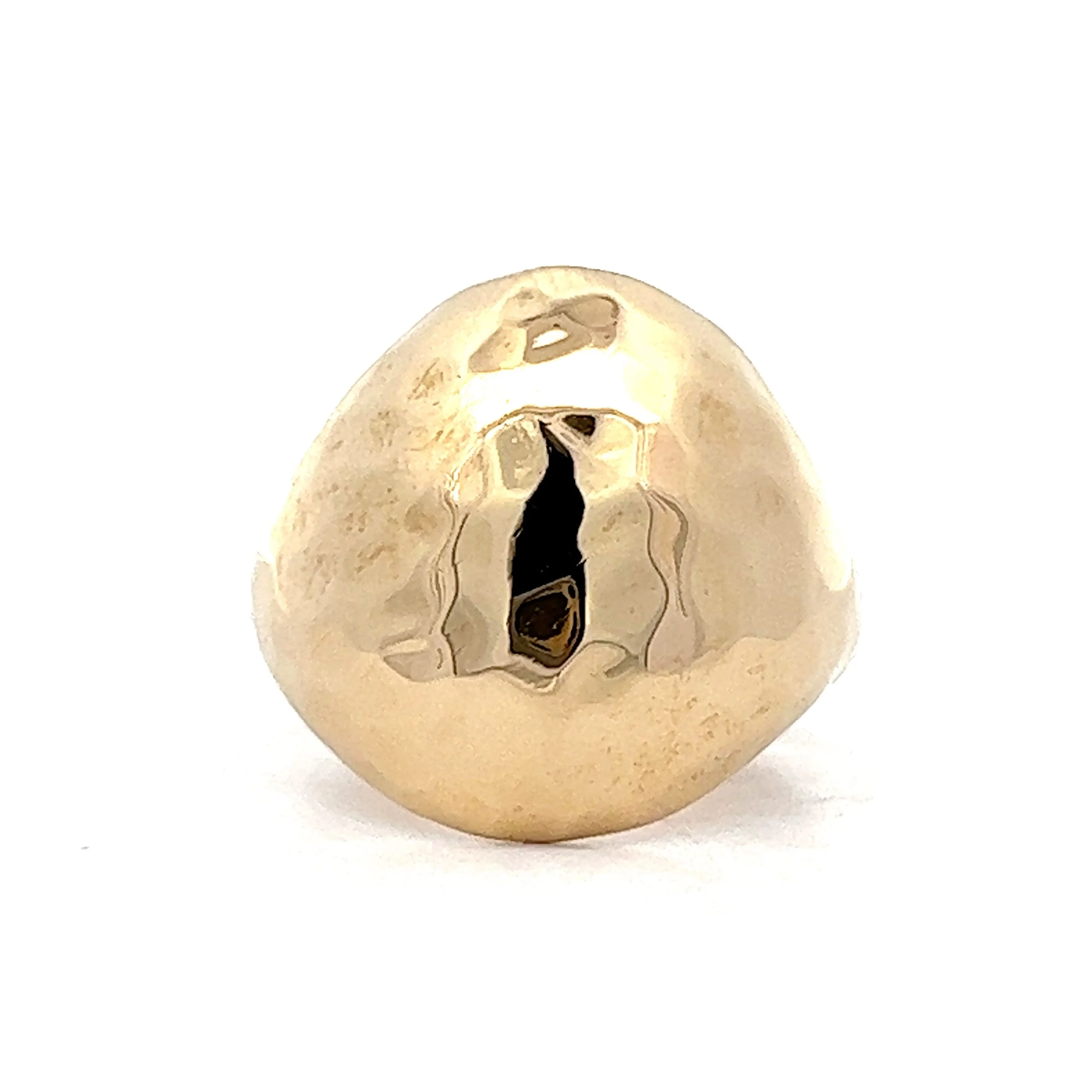 Hammered Dome Cocktail Ring in 14k Yellow Gold