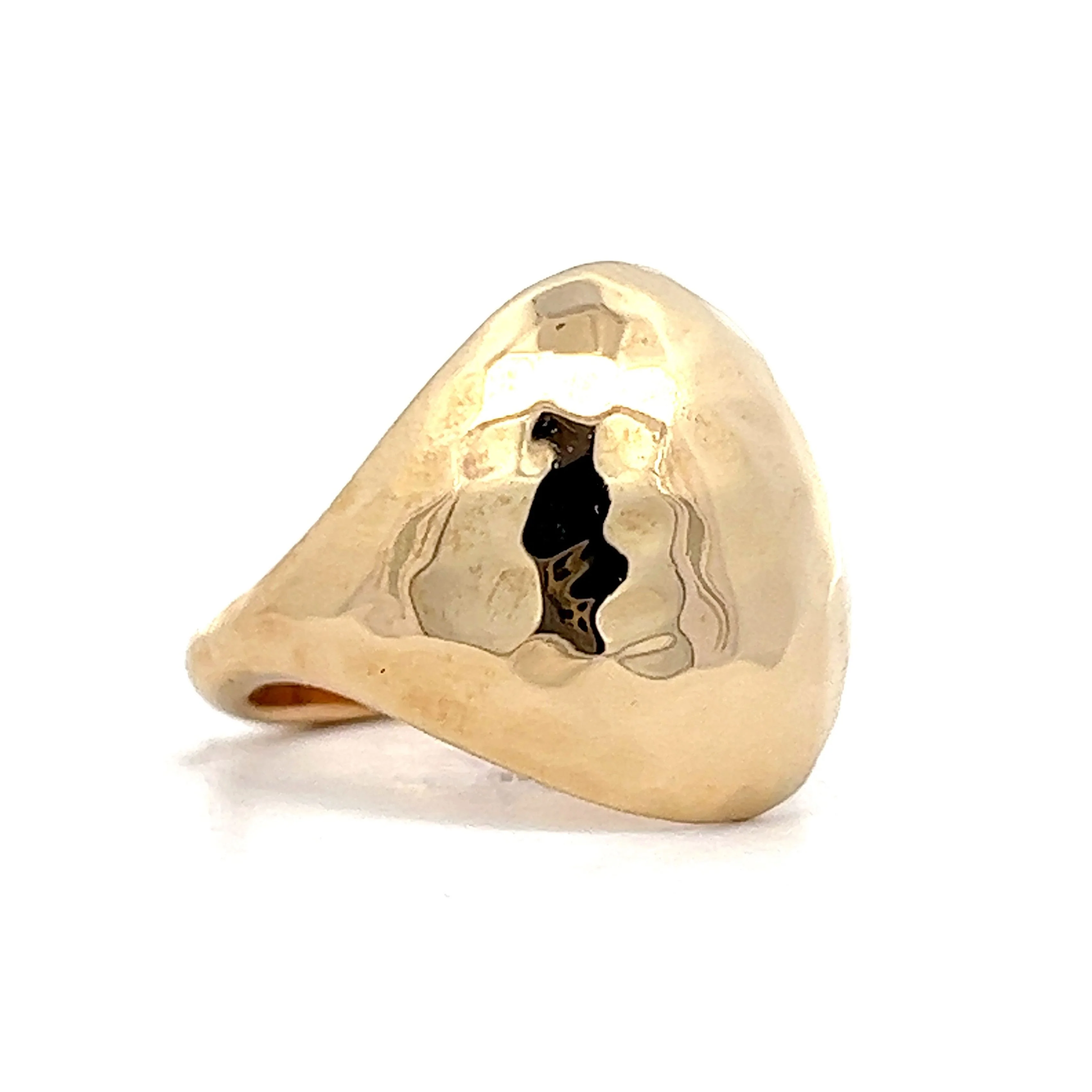 Hammered Dome Cocktail Ring in 14k Yellow Gold - Image 3