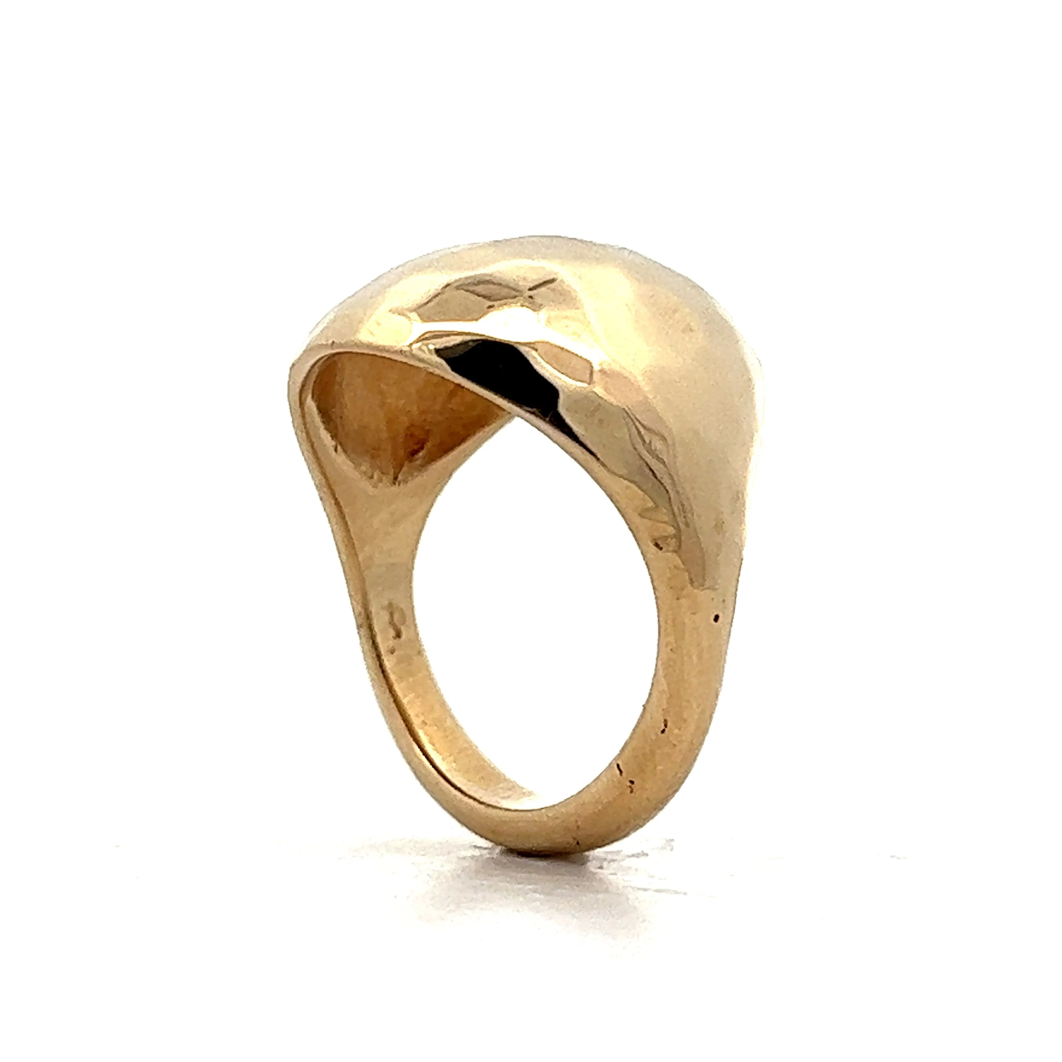 Hammered Dome Cocktail Ring in 14k Yellow Gold - Image 5