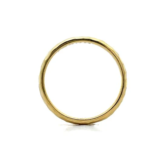Hammered Finish Stacking Ring in 18k Yellow Gold - Image 4