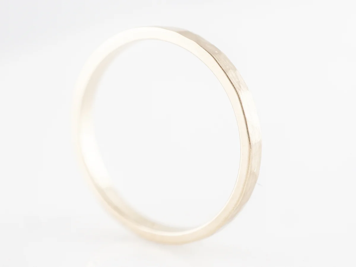 Hammered Finish Wedding Band in 14k Yellow Gold - Image 2