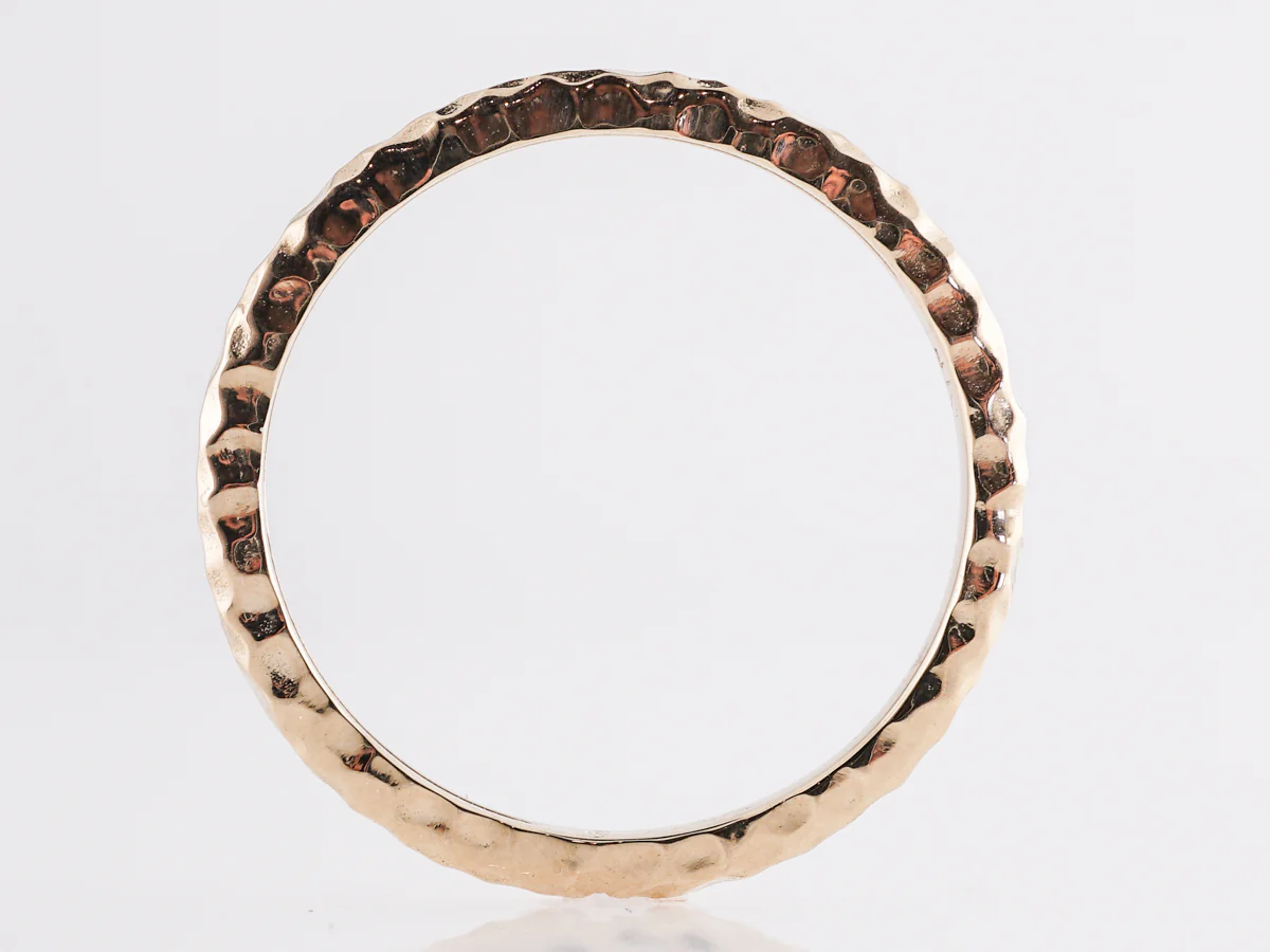 Hammered Stacking Wedding Band in 14k Yellow Gold - Image 2