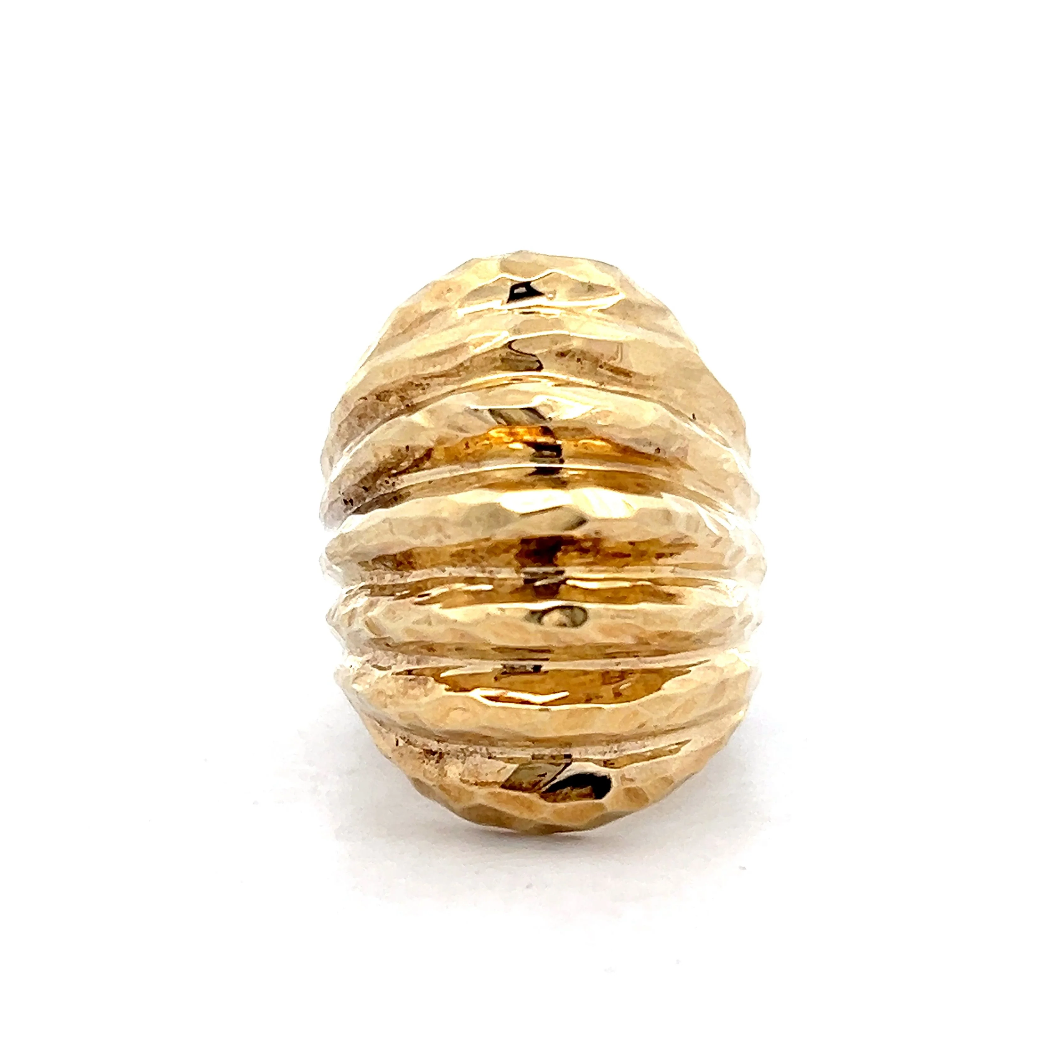 Hammered & Textured Dome Cocktail Ring in 14k Yellow Gold