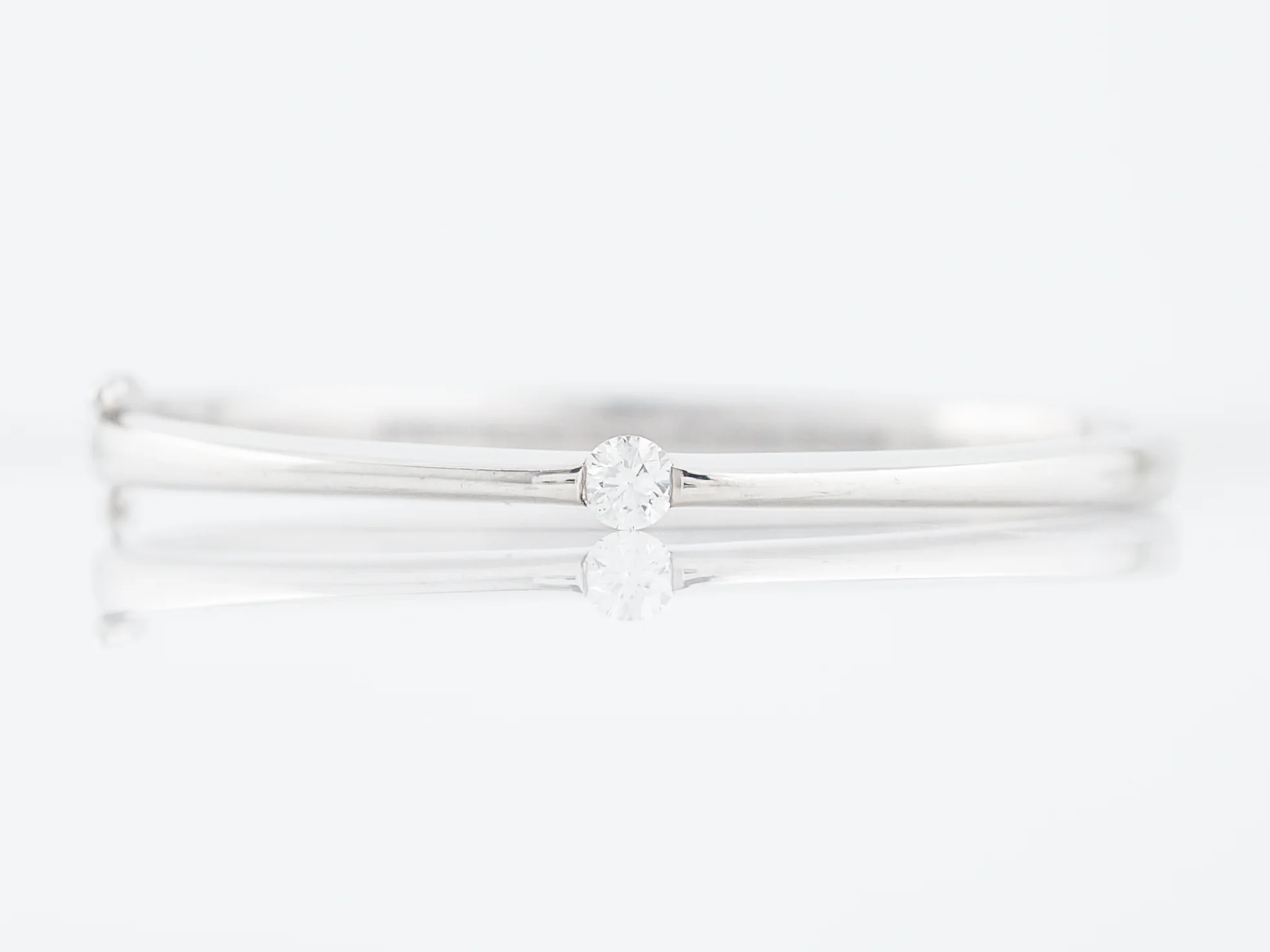 Hearts On Fire Bangle Bracelet .40 Round Brilliant Diamond in 18k White Gold