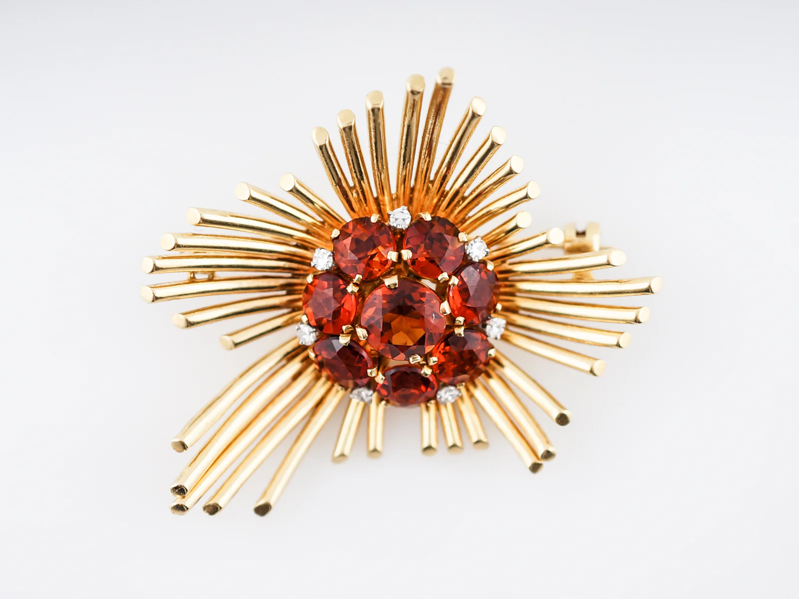 Henry George Murphy Falcon Studio Pin 1.20 Round Brilliant Cut Citrine in 14k Yellow Gold - Image 2