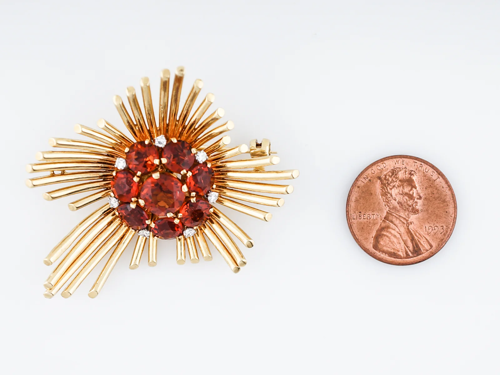 Henry George Murphy Falcon Studio Pin 1.20 Round Brilliant Cut Citrine in 14k Yellow Gold - Image 6