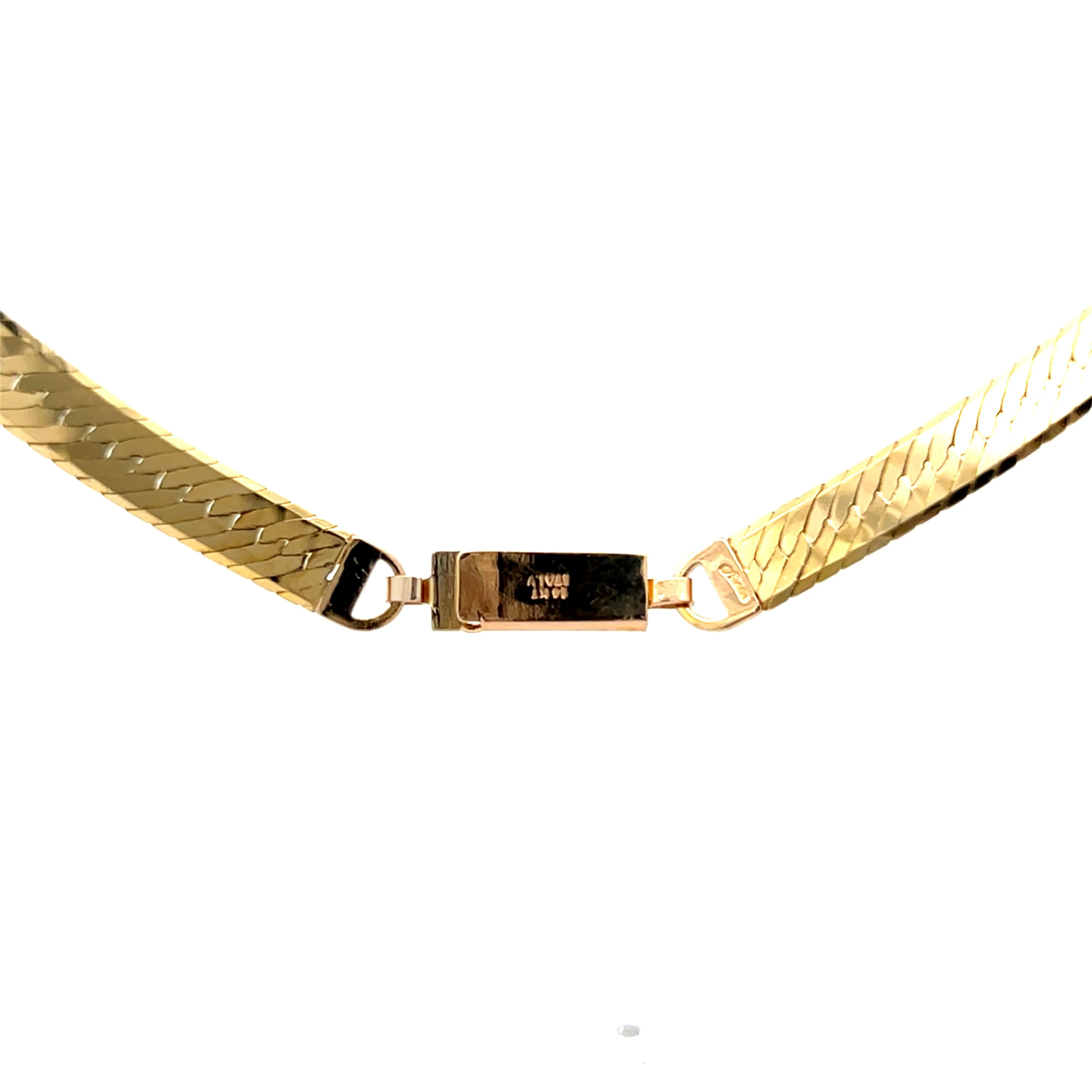 Herringbone Collar Necklace in 14k Yellow Gold - Image 4