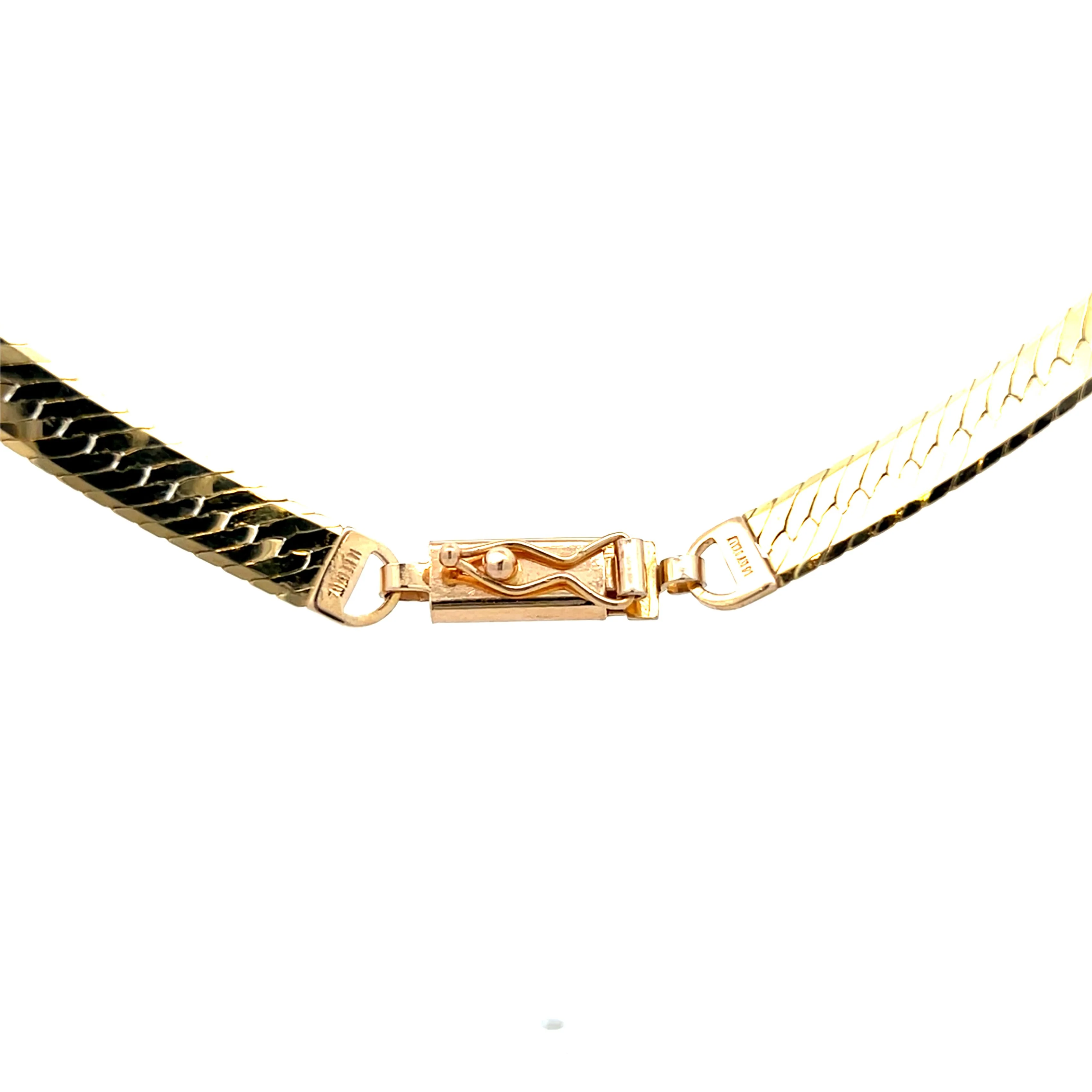 Herringbone Collar Necklace in 14k Yellow Gold - Image 5