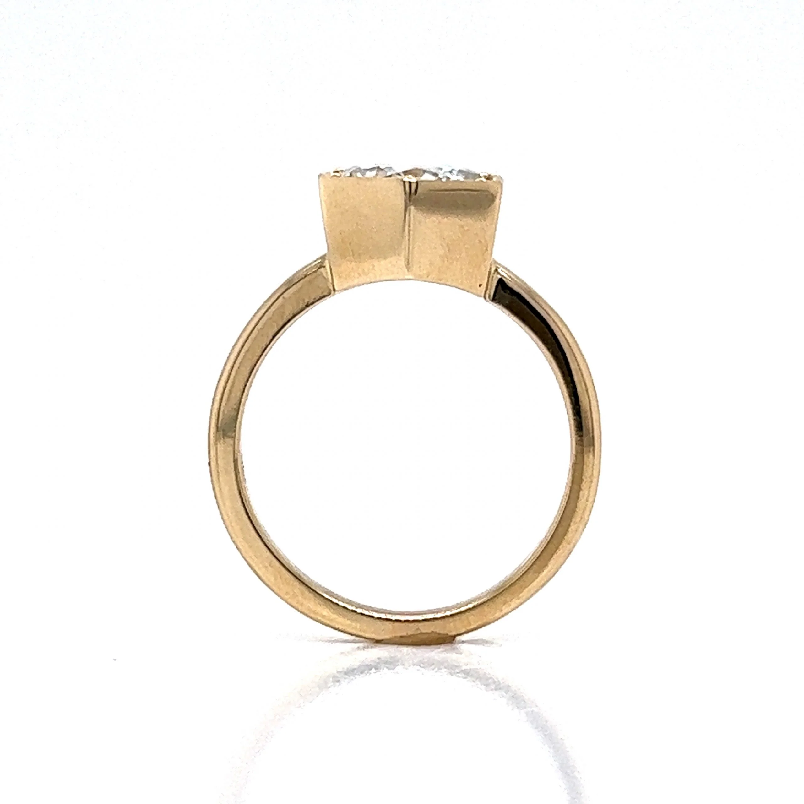 Hexagon Bezel Set Diamond Engagement Ring in 14k Gold - Image 4