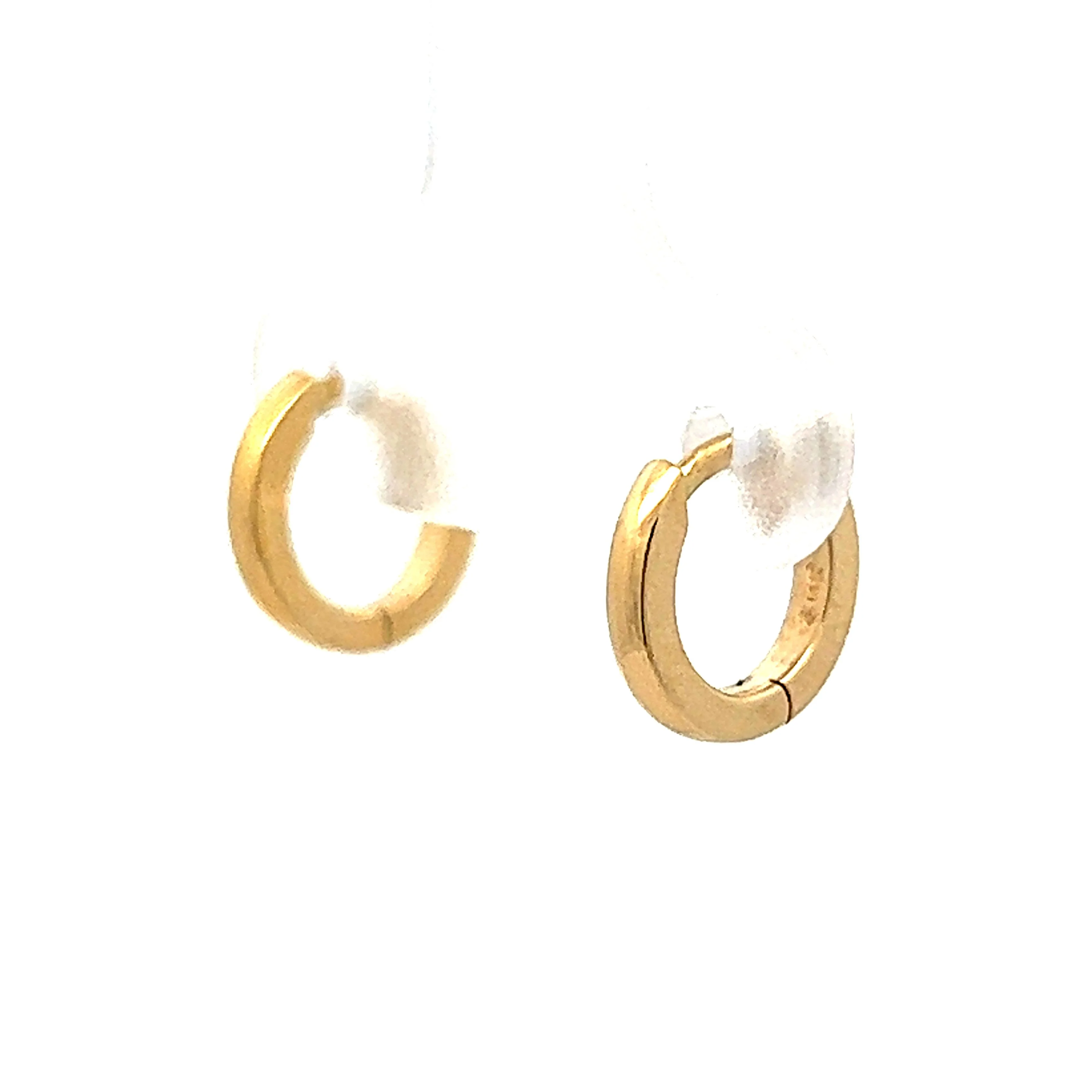 High Polish Hoop Earrings in 14k Yellow Gold - Image 2