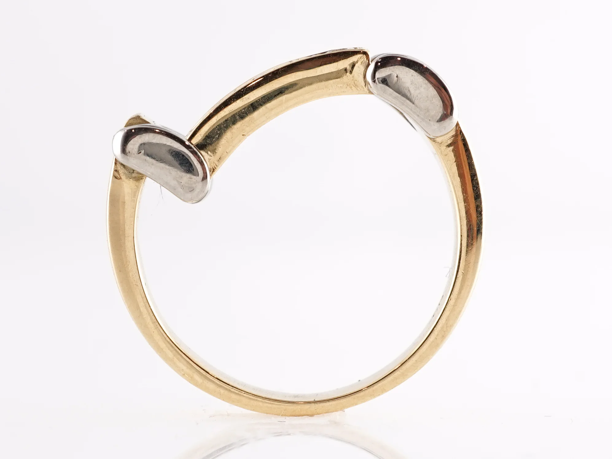 Hinged Diamond Wedding Band in 14k Yellow & White Gold - Image 4