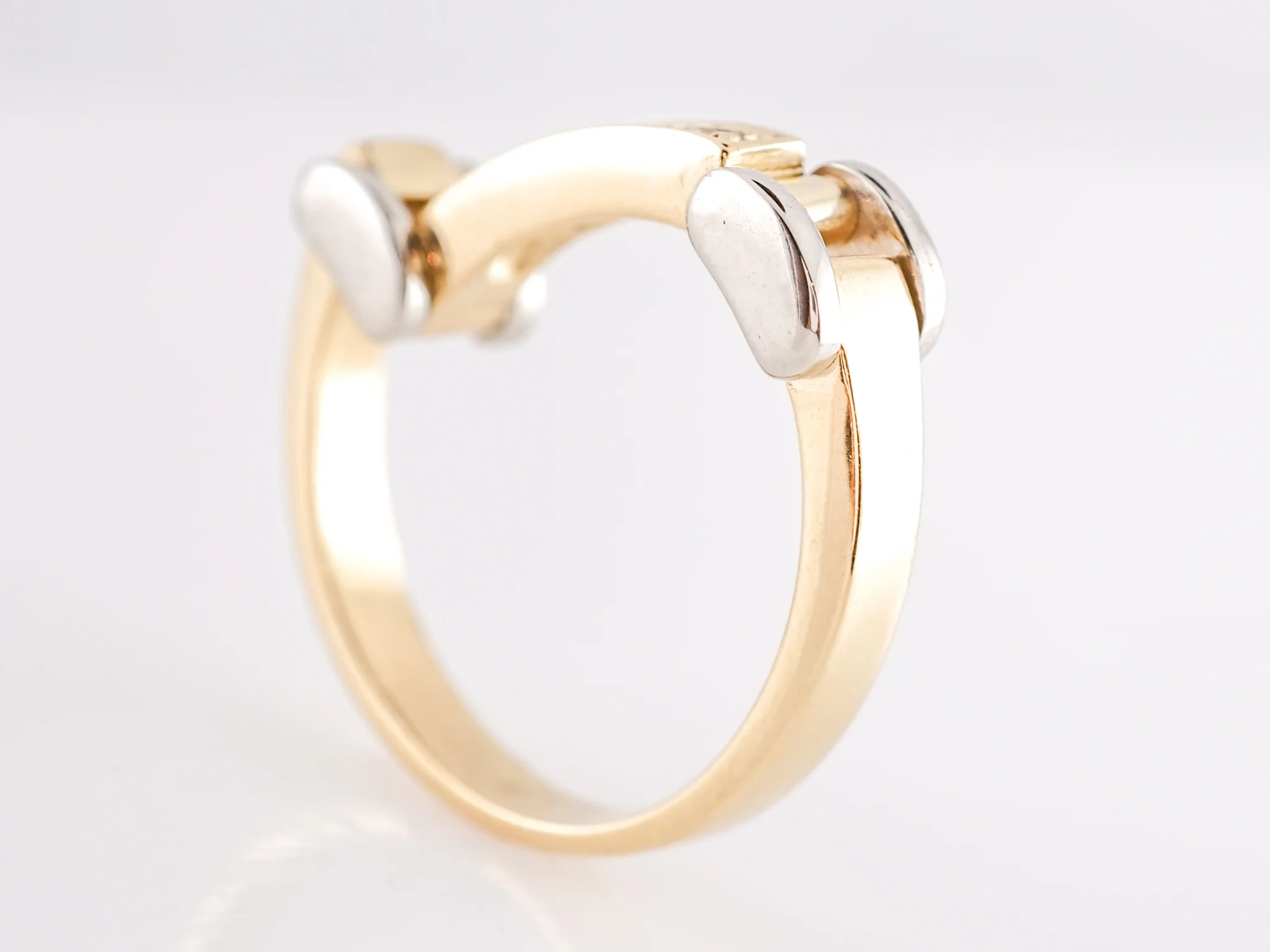 Hinged Diamond Wedding Band in 14k Yellow & White Gold - Image 5