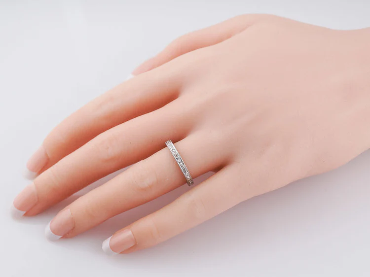 Antique Eternity Wedding Band Art Deco .40ct Single Cut Diamonds in Platinum - Image 8