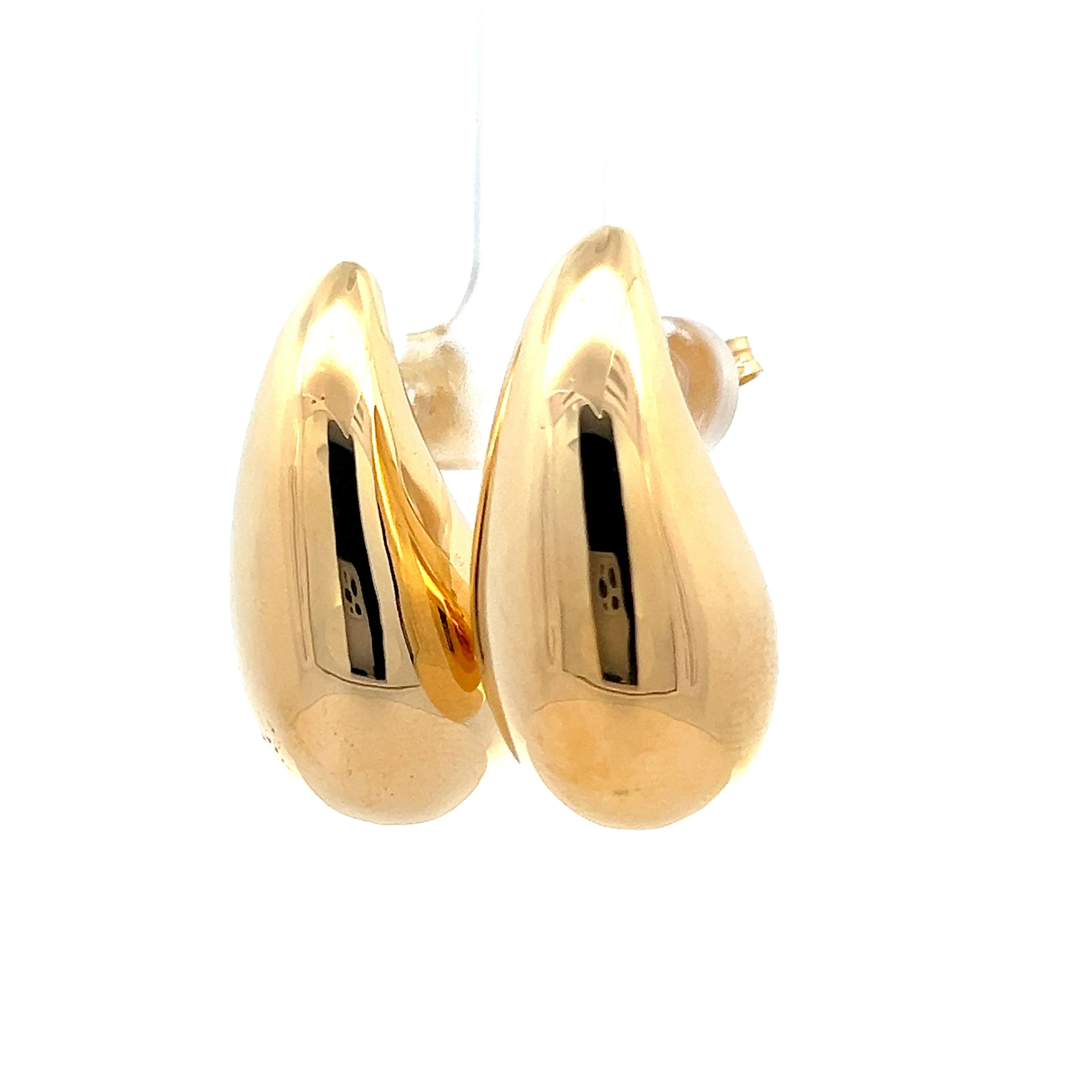 Hollow Raindrop Bubble Earrings in 18k Yellow Gold - Image 2