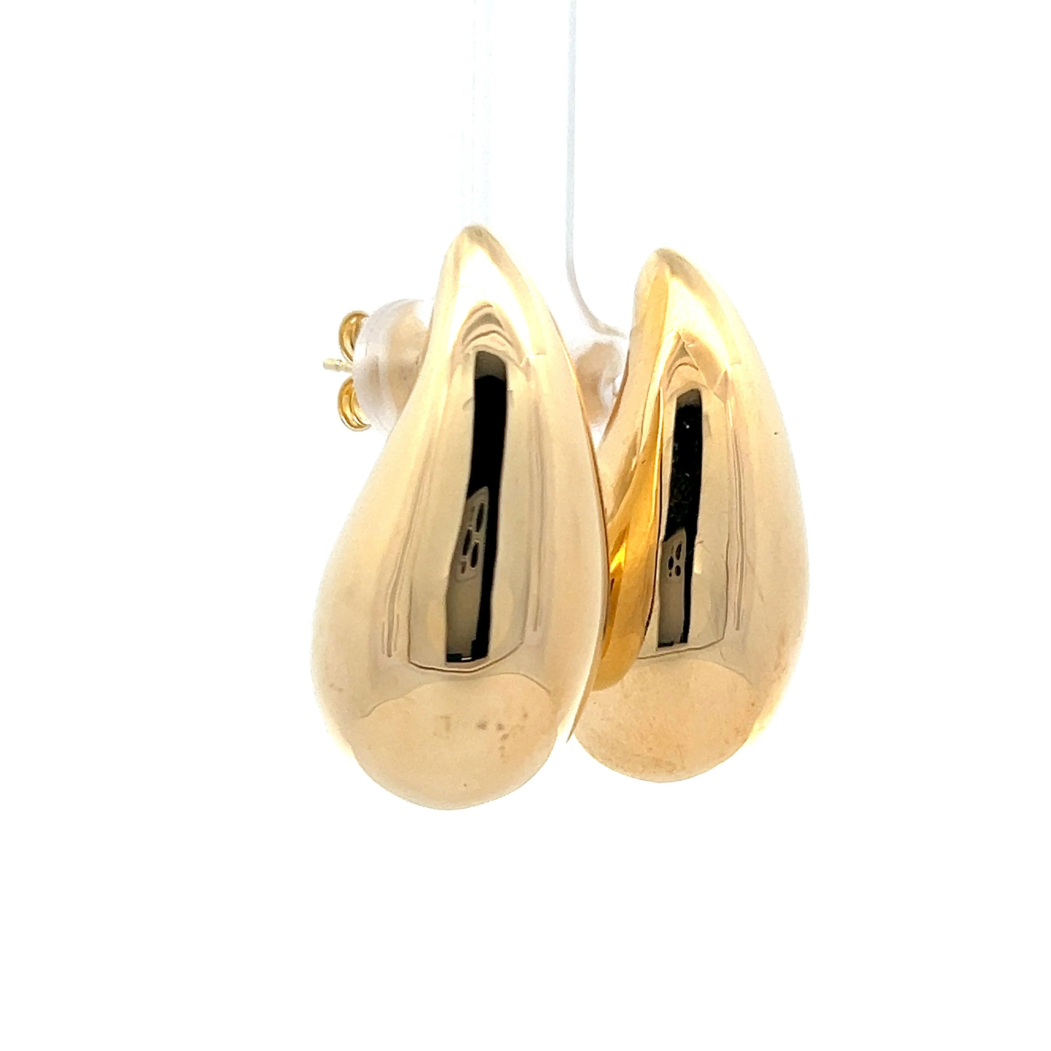 Hollow Raindrop Bubble Earrings in 18k Yellow Gold - Image 3