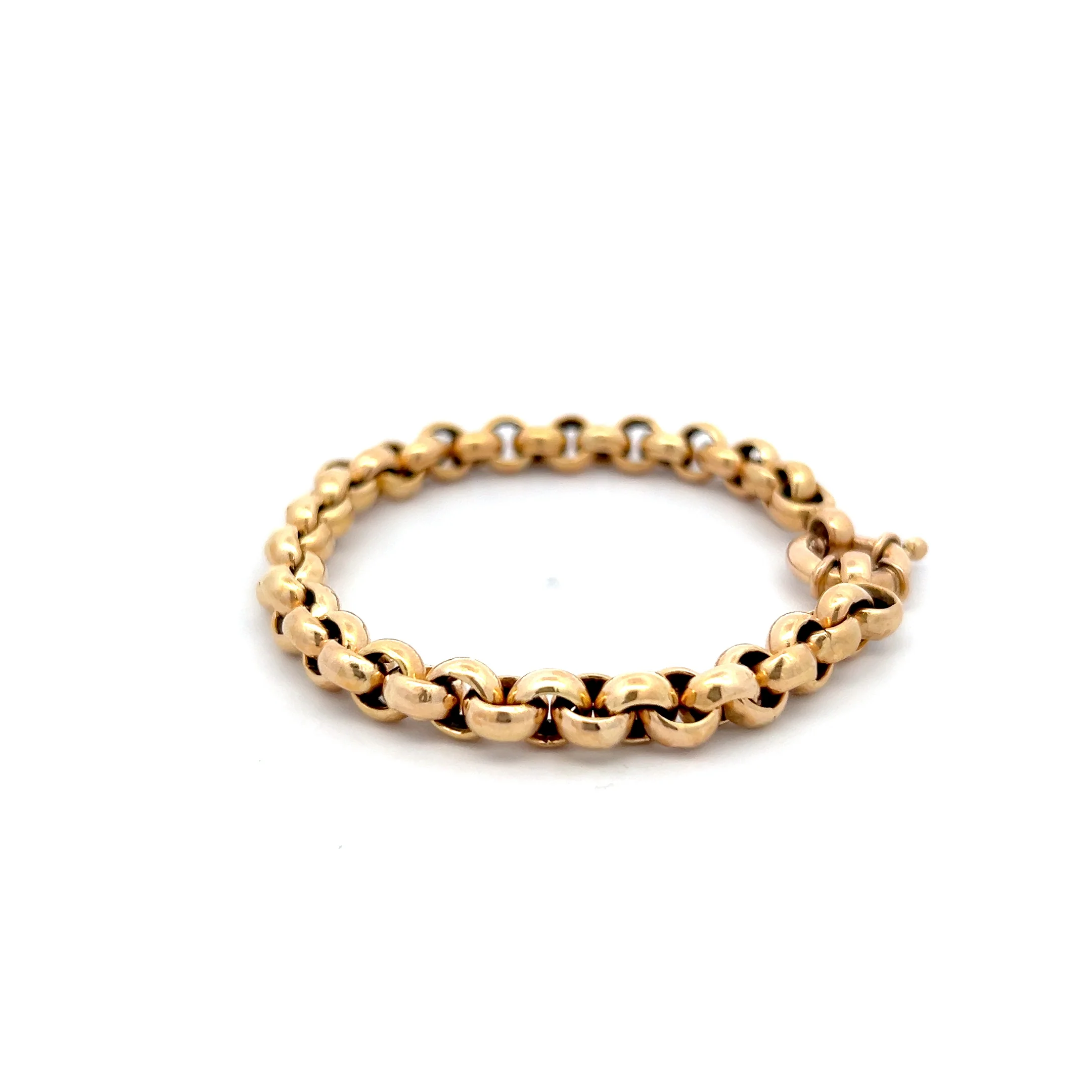 Hollow Rolo Link Bracelet in 18k Yellow Gold - Image 2