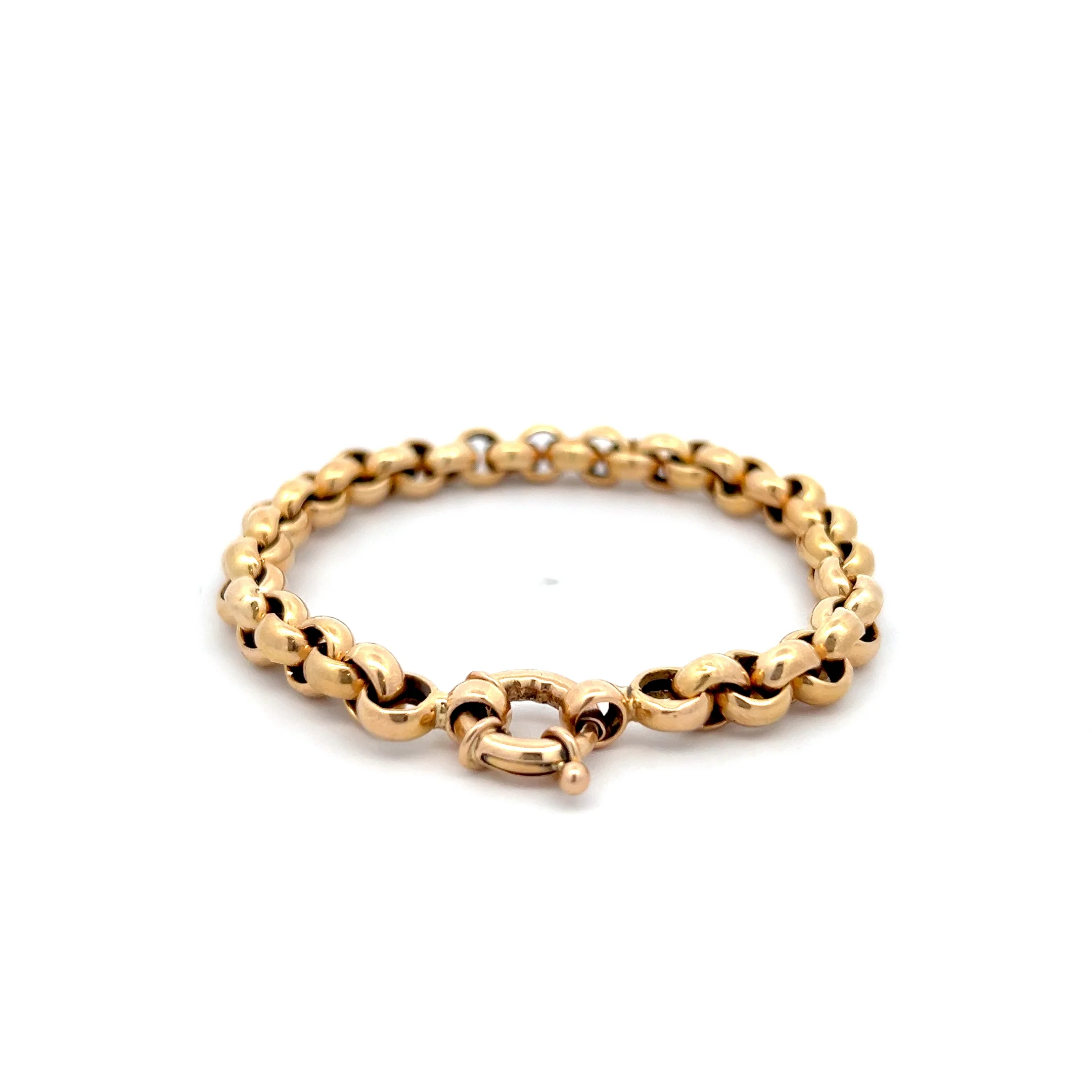 Hollow Rolo Link Bracelet in 18k Yellow Gold - Image 4