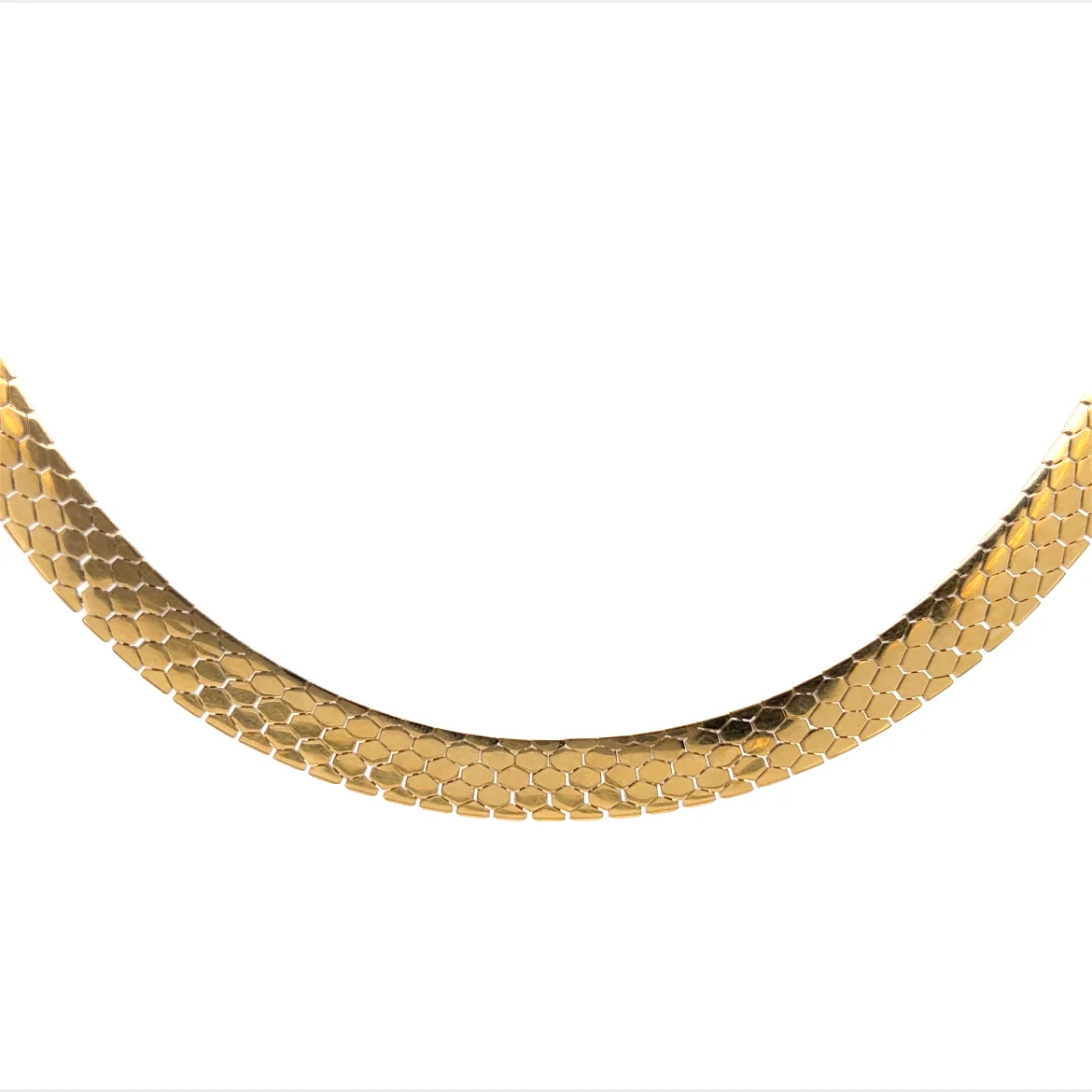 Honeycomb Patterned Collar Necklace in 14k Yellow Gold - Image 2