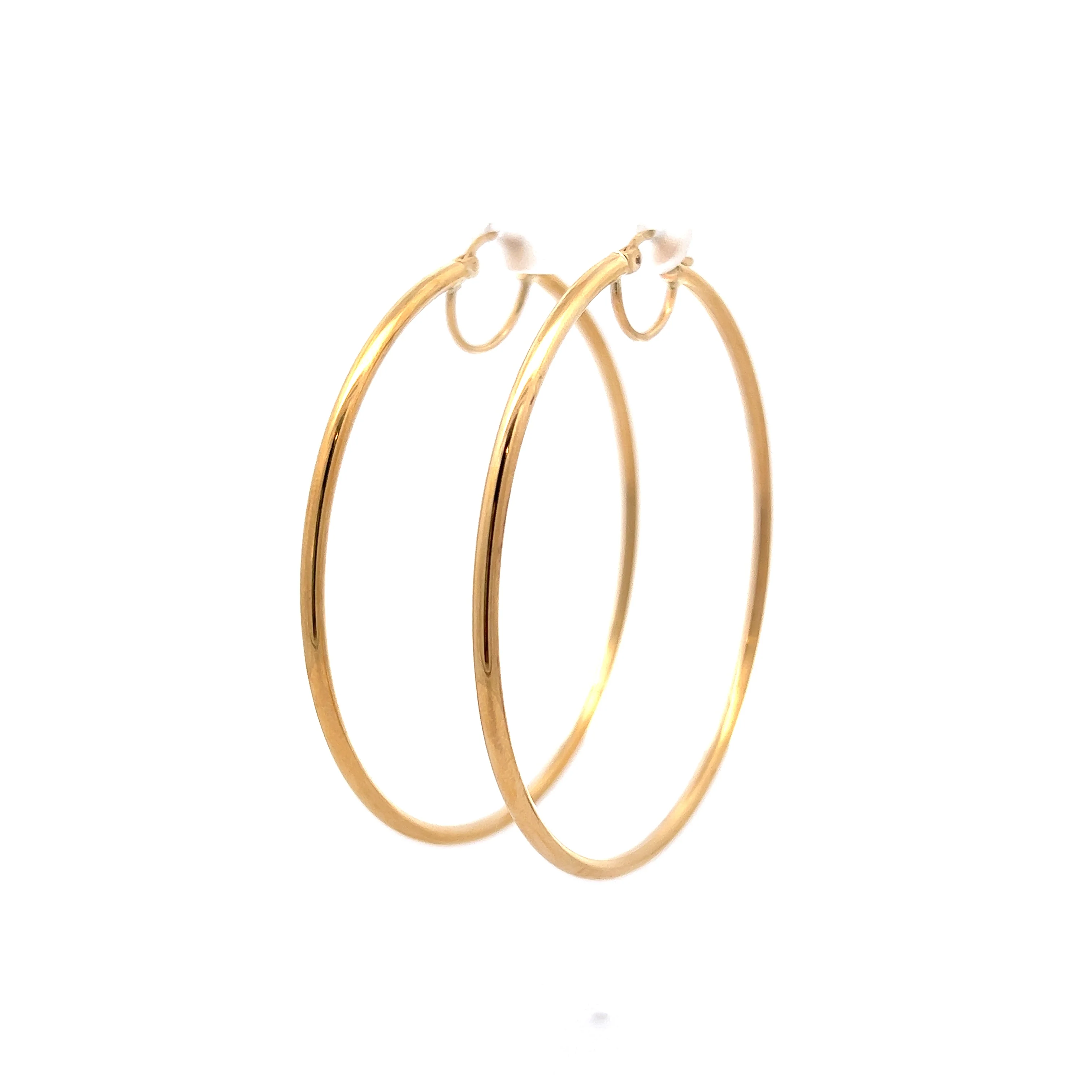 Large Hoop Earrings in 10K Yellow Gold - Image 2