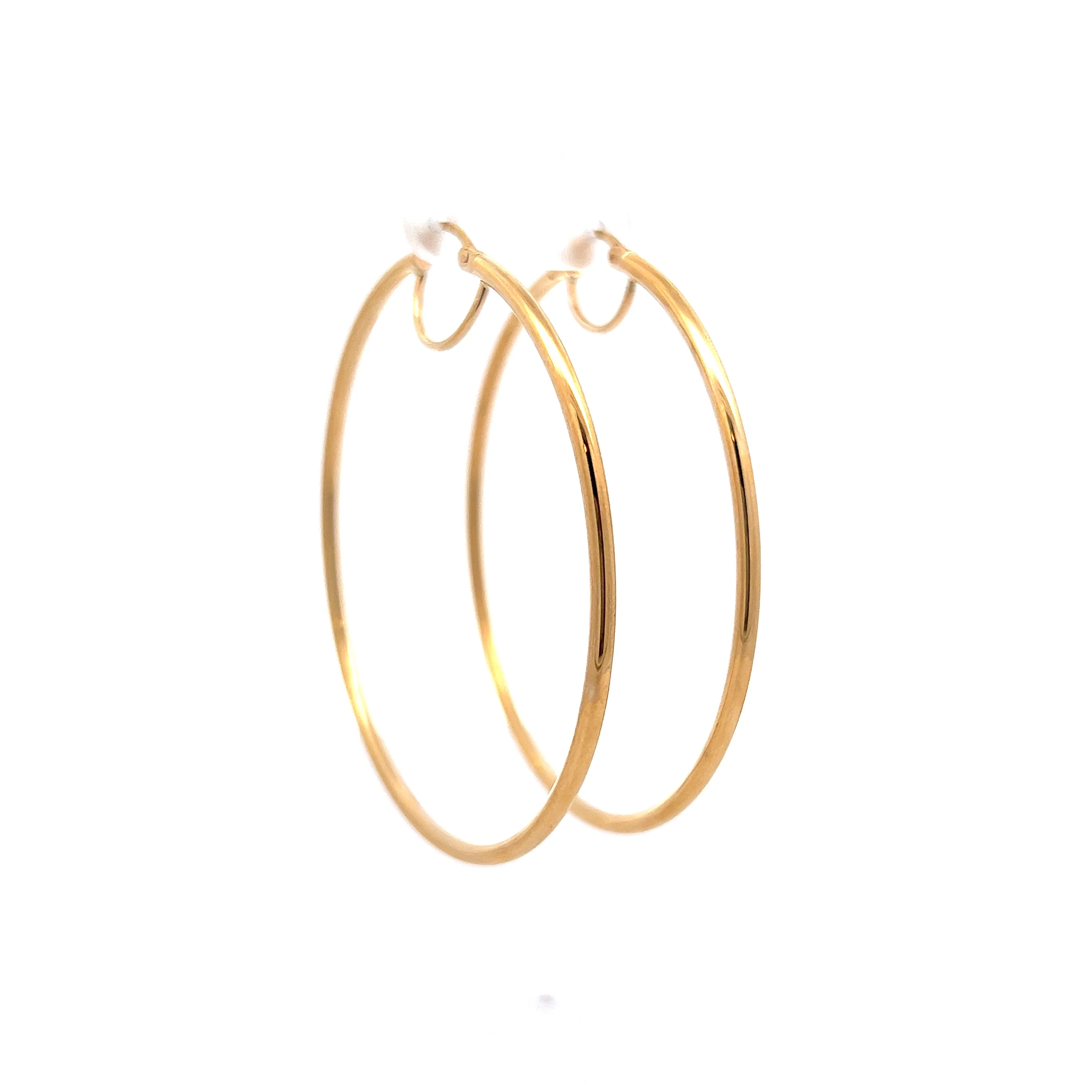 Large Hoop Earrings in 10K Yellow Gold - Image 3