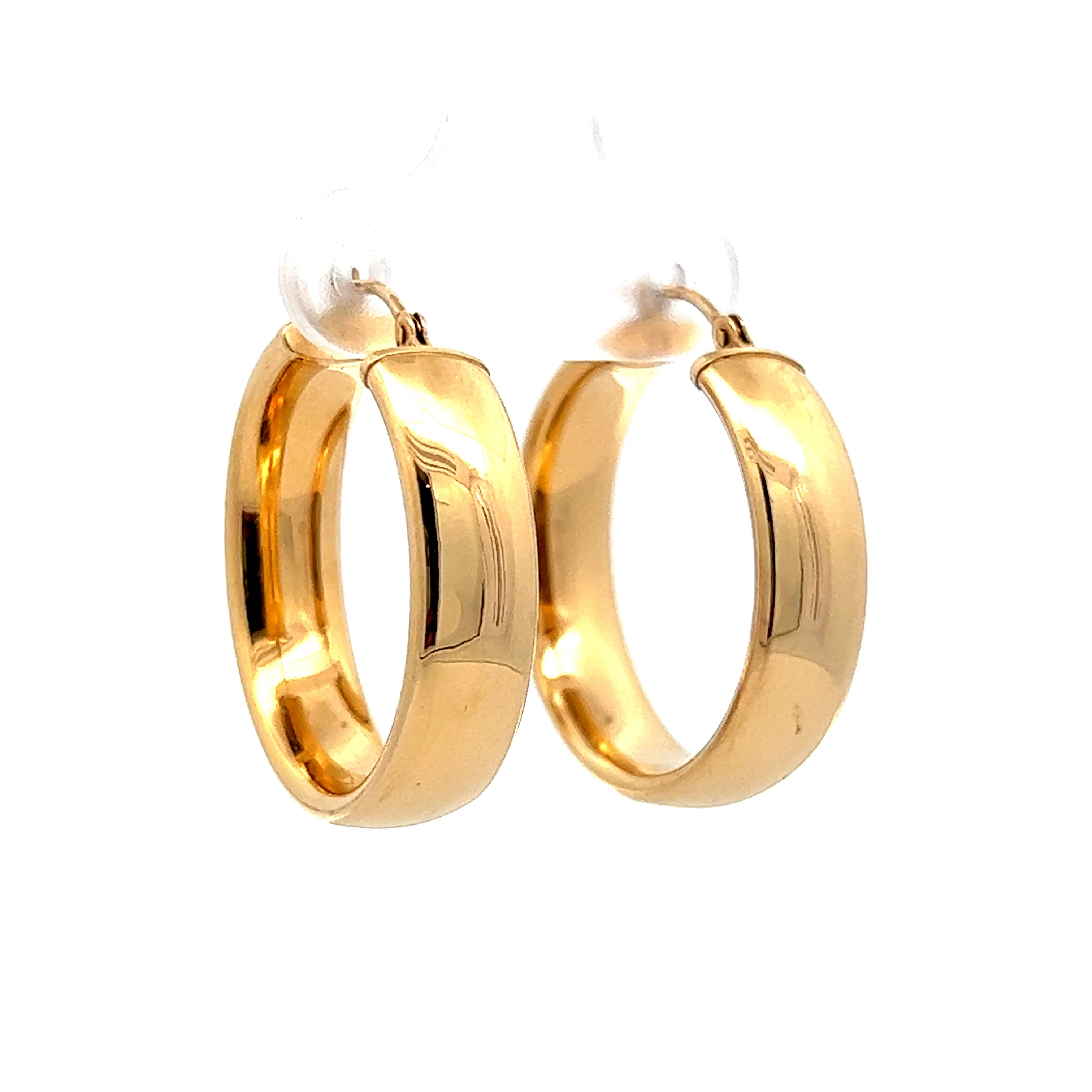 Chunky Hoop Earrings in 14k Yellow Gold - Image 3