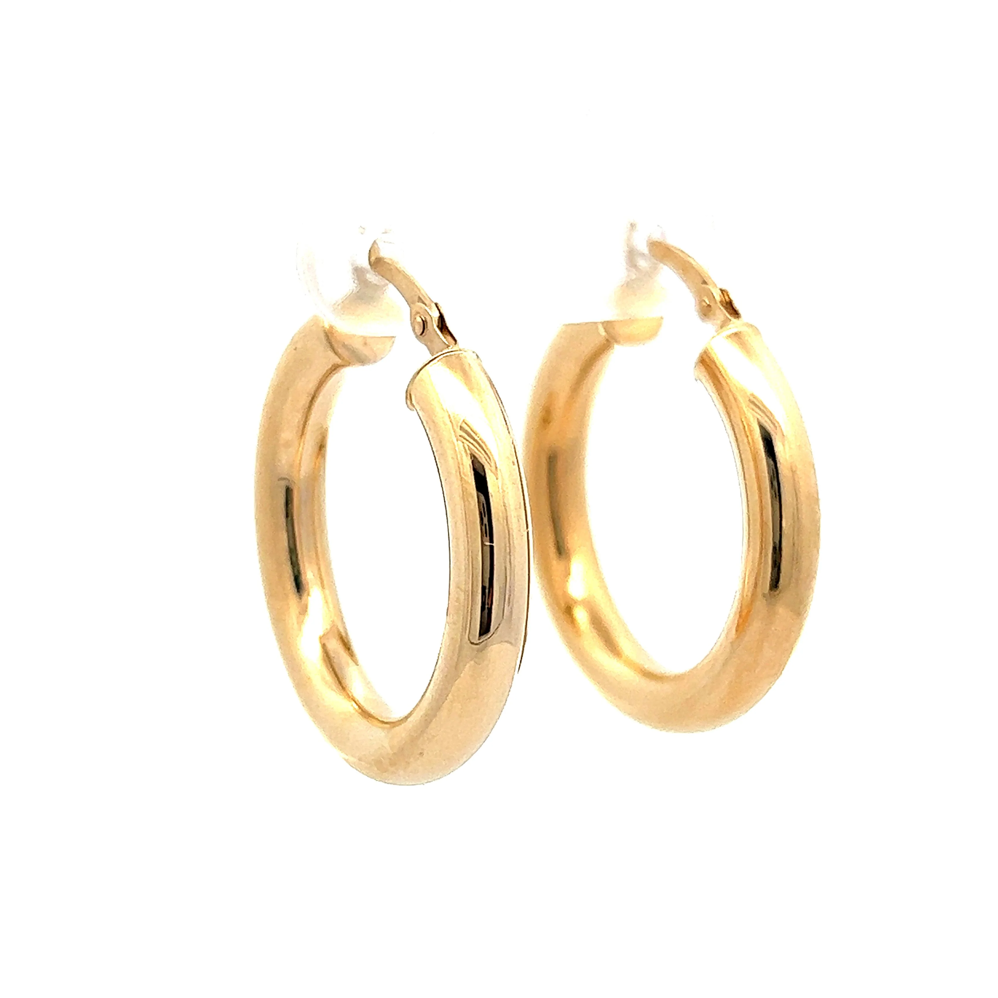 25mm Hoop Earrings in 14k Yellow Gold - Image 3