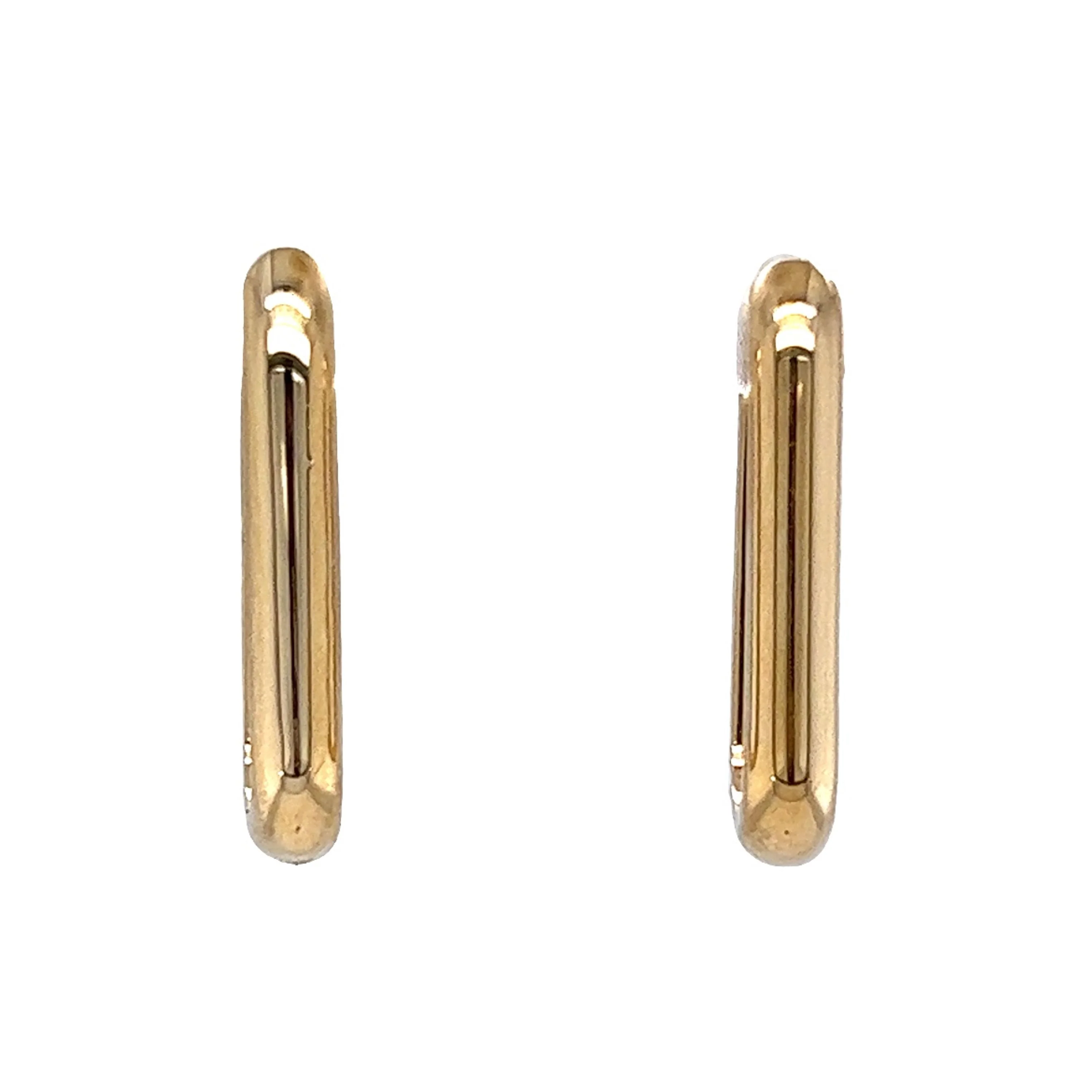 Oblong Hoop Earrings in 14k Yellow Gold